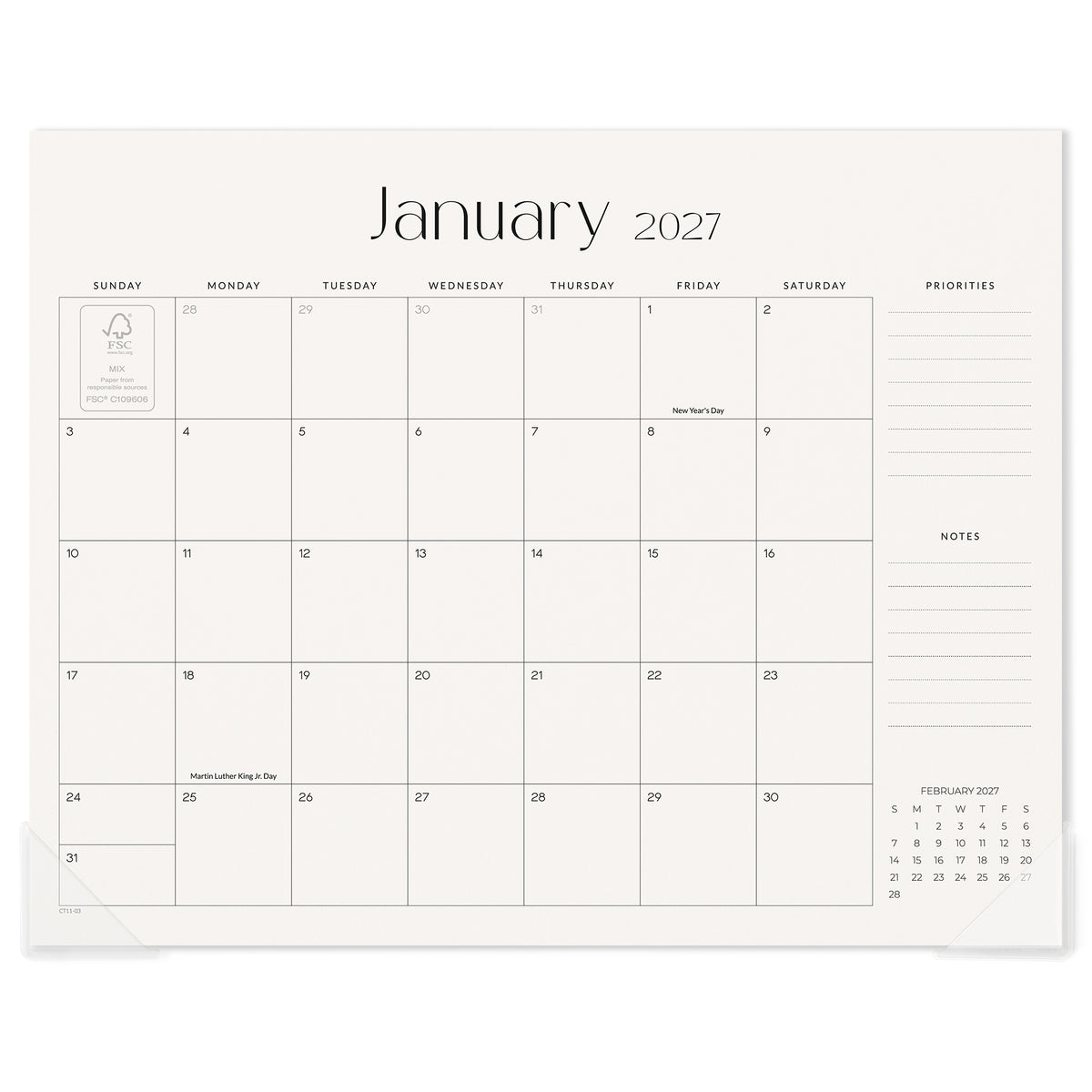 Cabbrix 2027-2028 Magnetic Calendar for Fridge, 15"L×12"W, Simplified Style