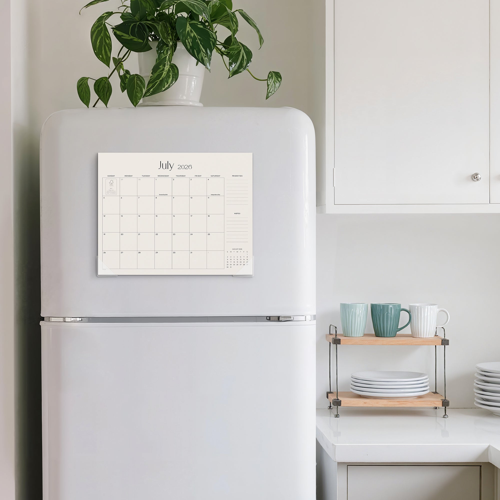 Cabbrix 2026-27 Magnetic Calendar for Fridge, 15"L×12"W, Simplified Style