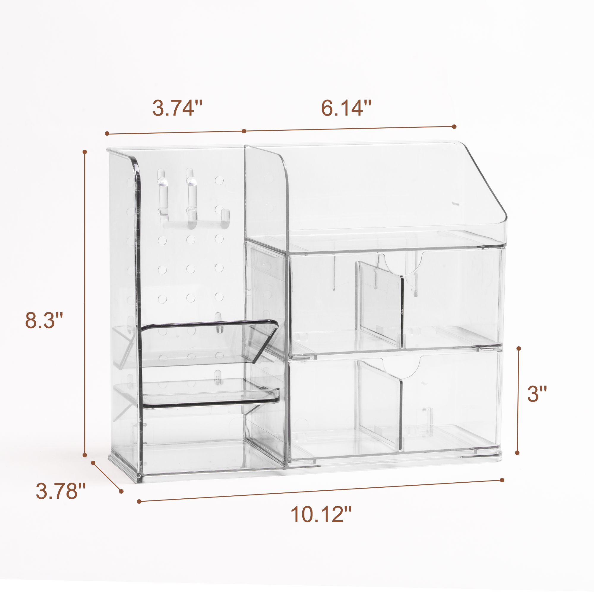 Cabbrix 3 Tier Clear Makeup Organizer, Premium Acrylic Cosmetic Storage for Vanity & Bathroom Countertop