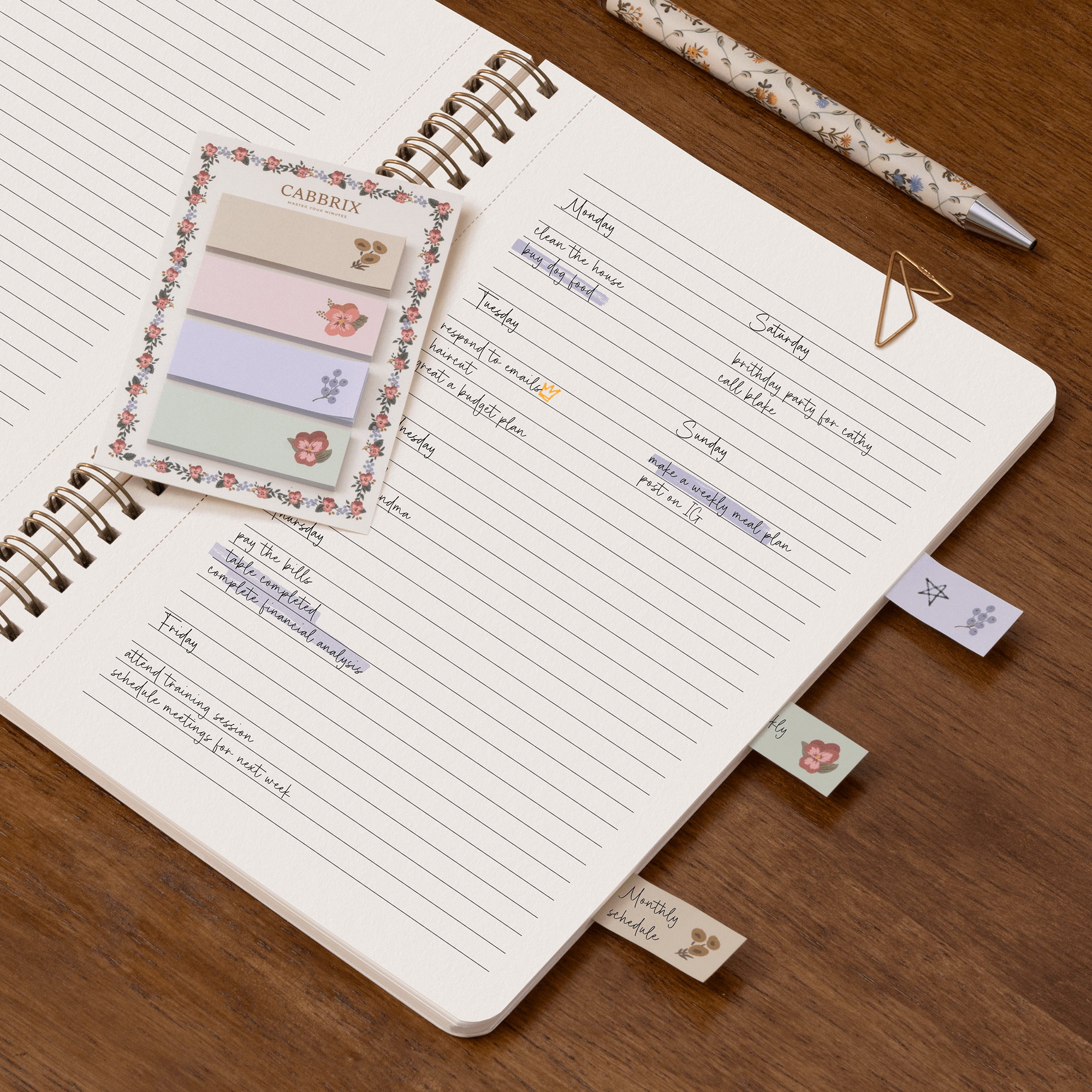 Cabbrix Spiral Notebook, Flowing Gleam
