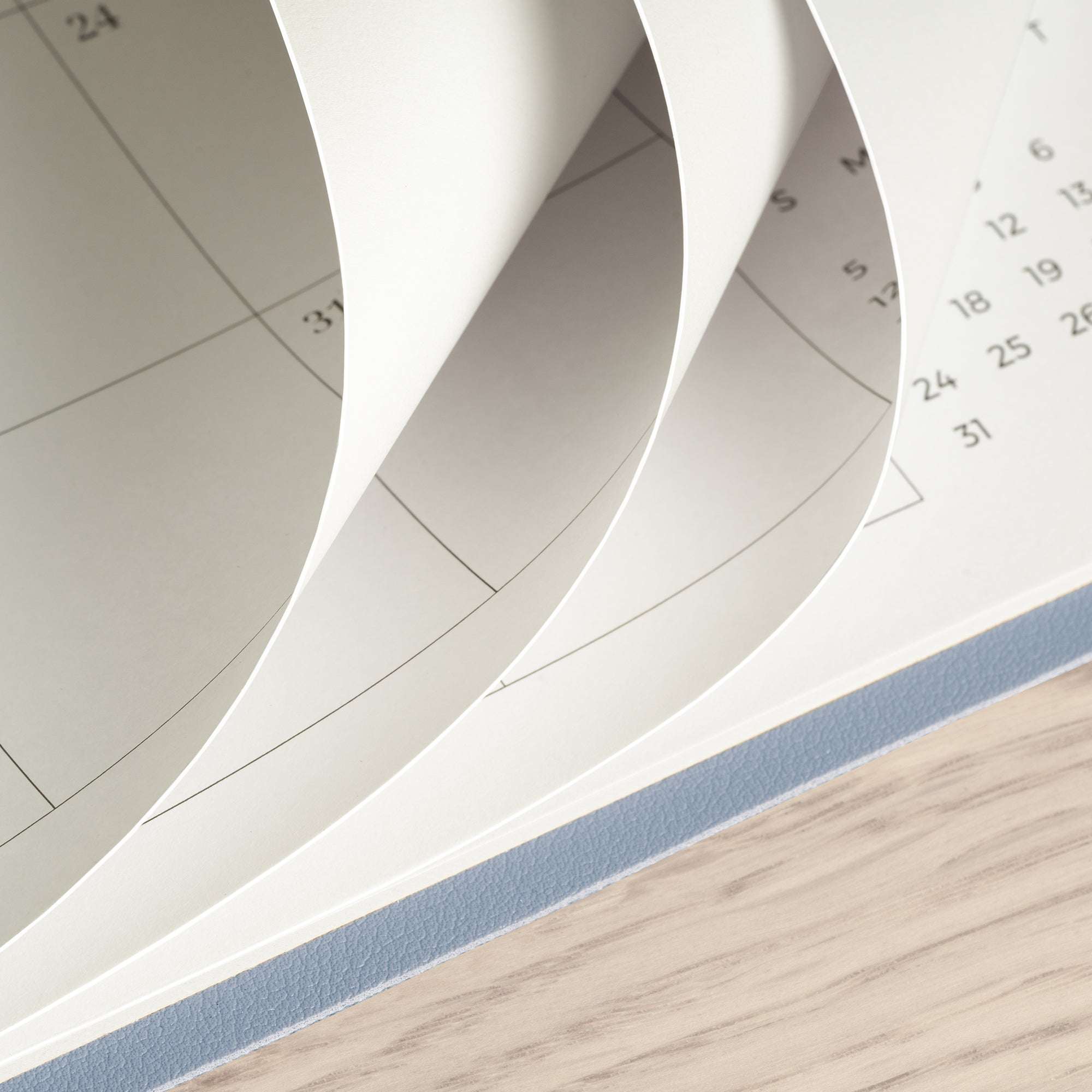 Cabbrix 2026-27 Desk Calendar, 15"L×12"W, Simplified Style, Blue