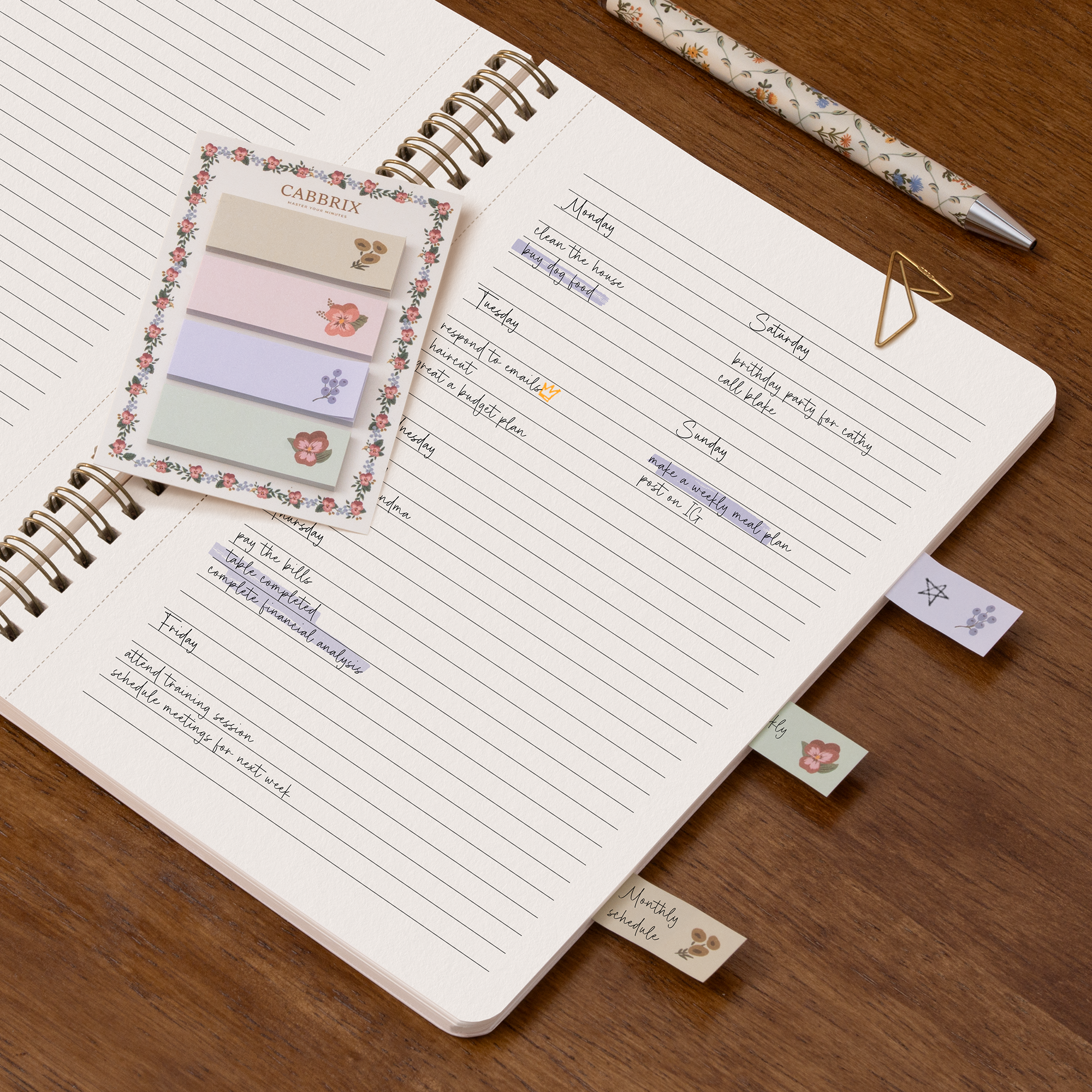 Cabbrix Spiral Notebook, Flowing Gleam