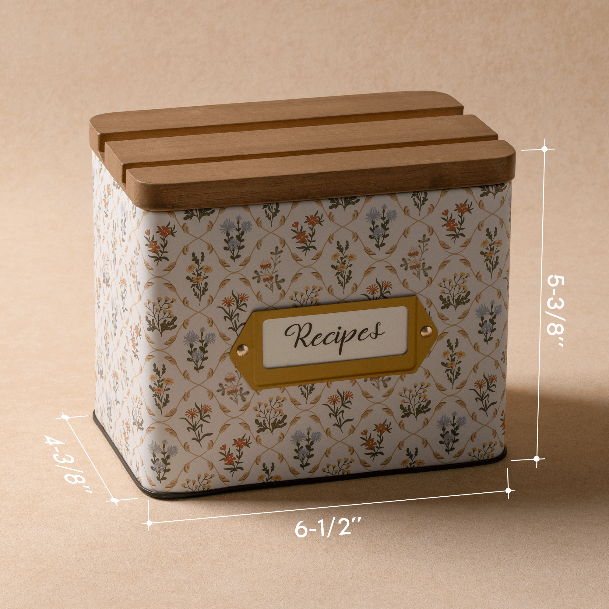 Cabbrix Stylish Recipe Box with Cards, Flowing Gleam