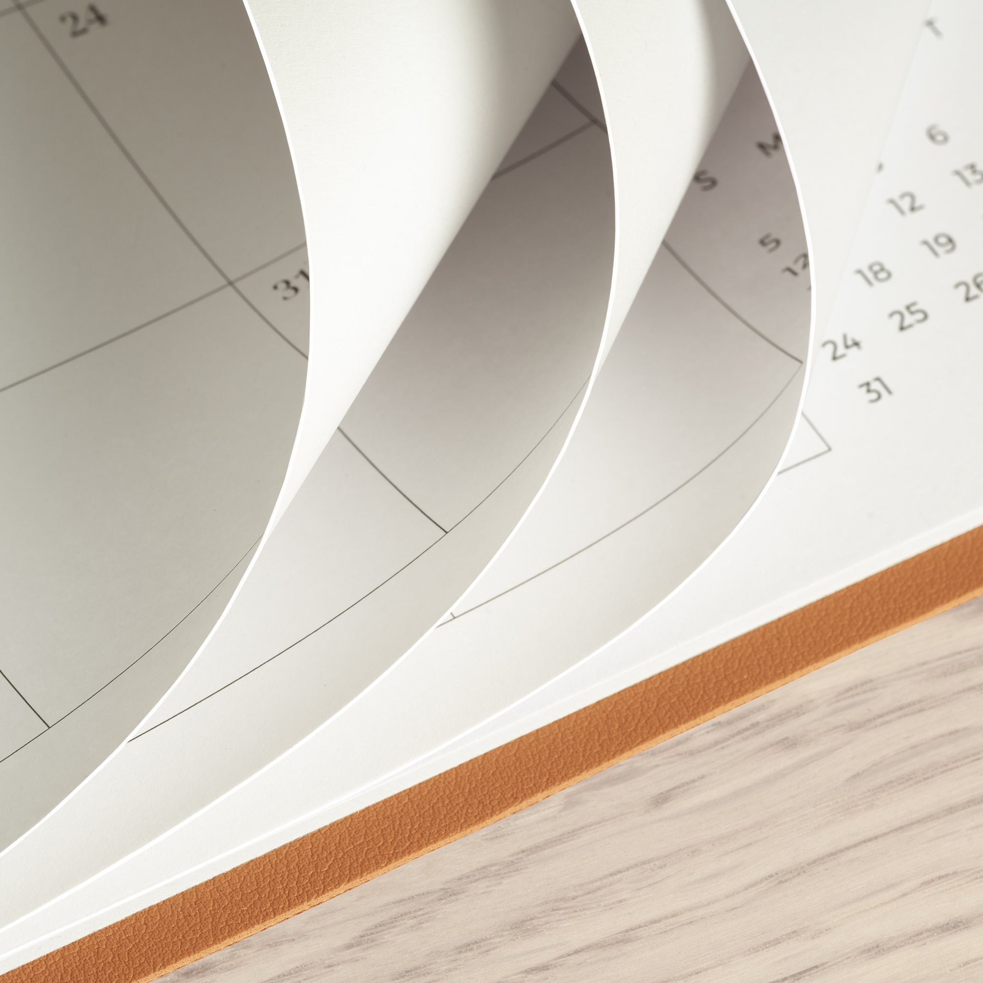Cabbrix 2026-27 Desk Calendar, 15"L×12"W, Simplified Style, Brown