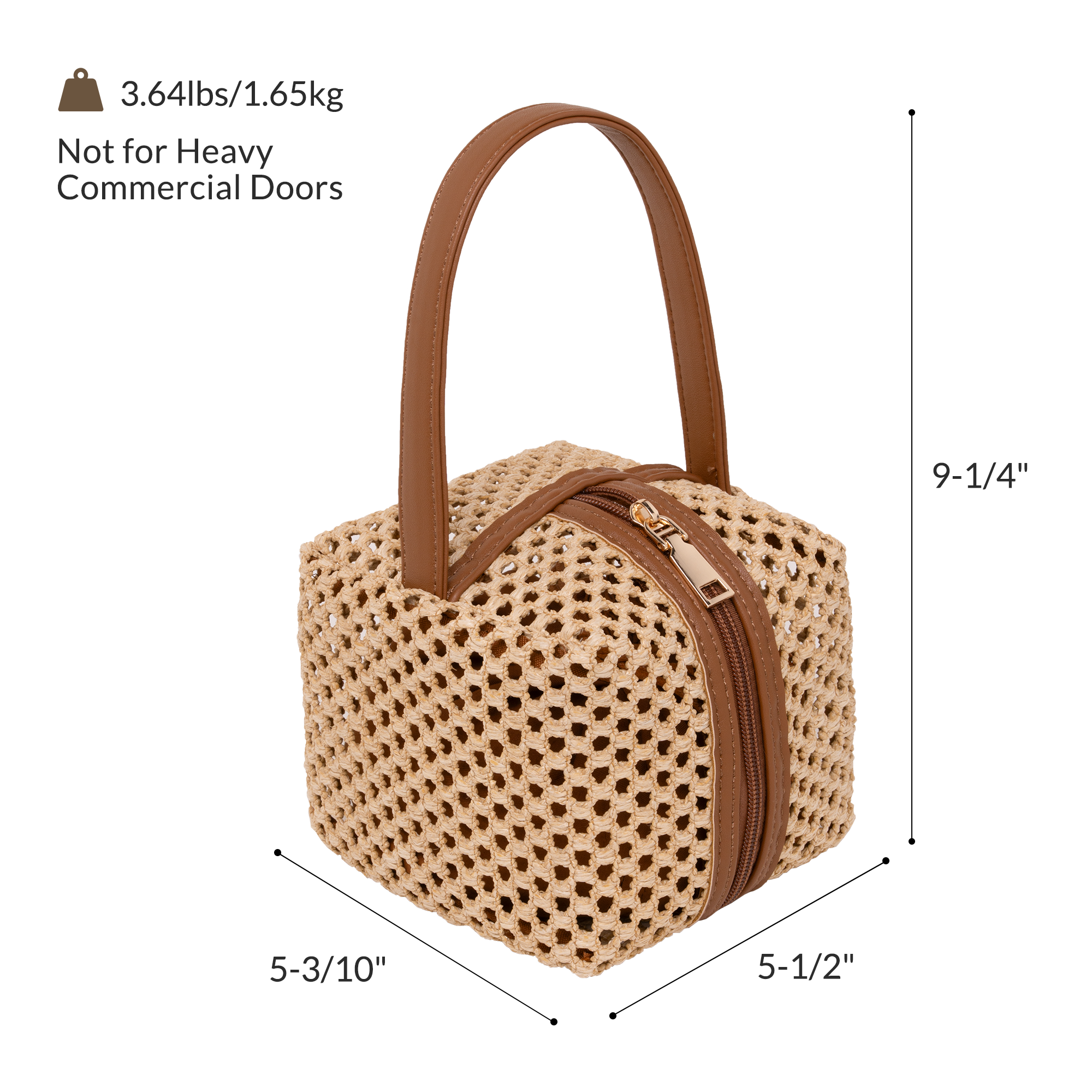Cabbrix Decorative Door Stoppers for Standard Interior Doors, Cute Rope Knot Design, Weighted Doorstop, Brown