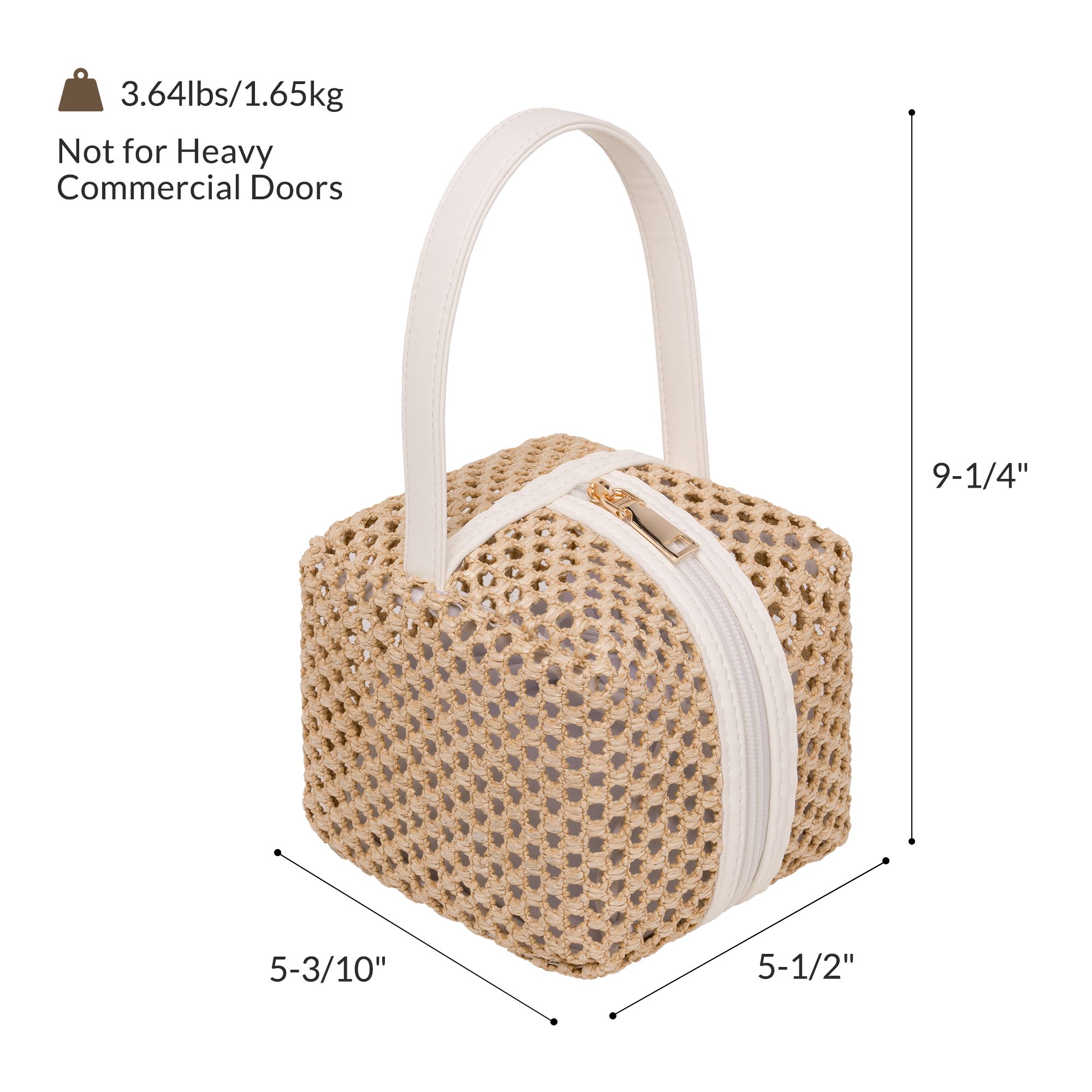 Cabbrix Decorative Door Stoppers for Standard Interior Doors, Cute Rope Knot Design, Weighted Doorstop, White