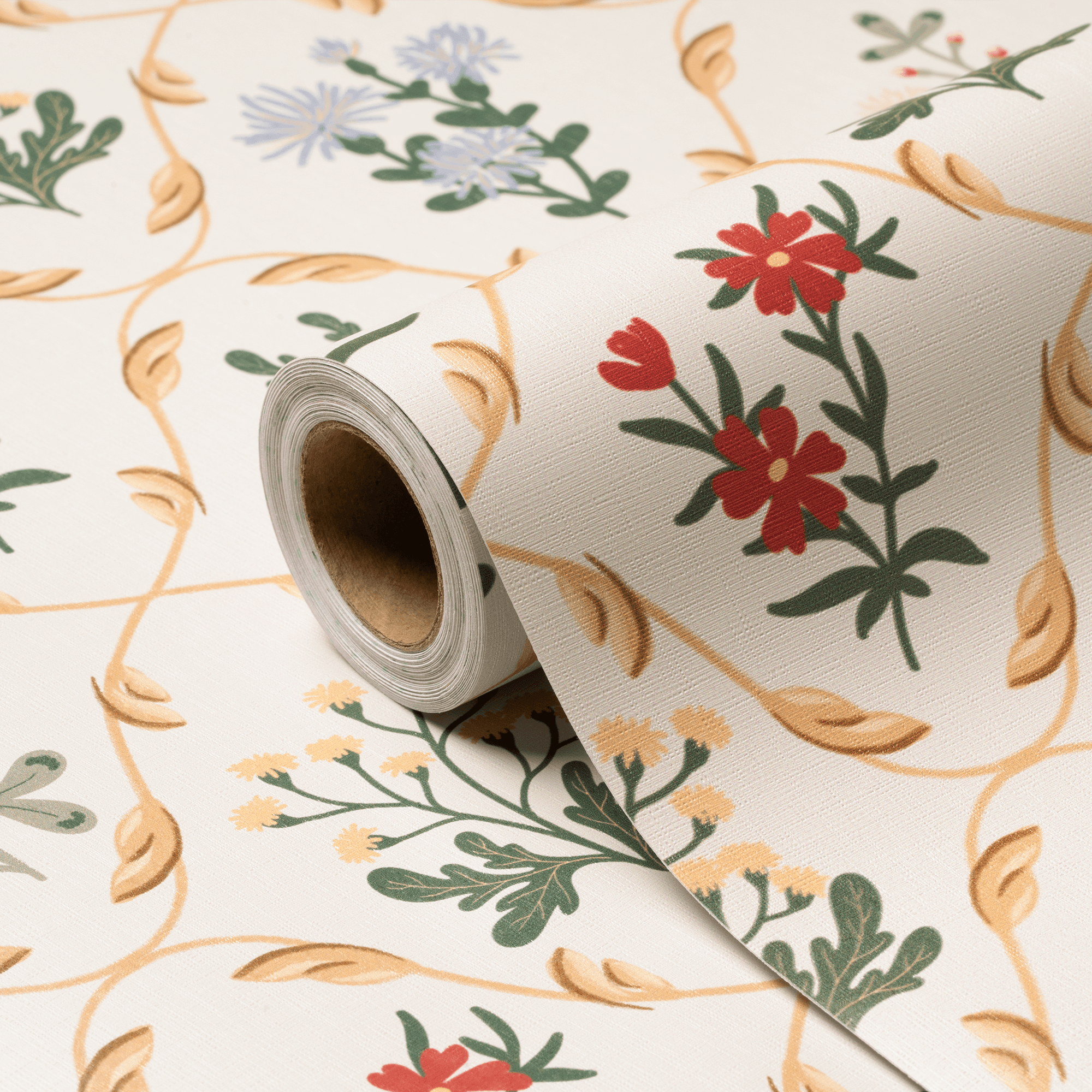 Cabbrix Waterproof Peel Stick Floral Wallpaper, Flowing Gleam