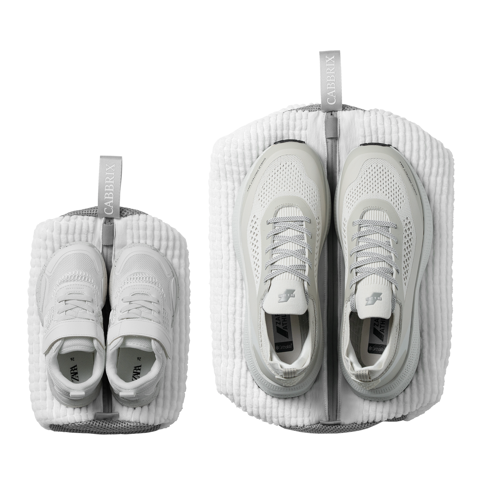 Cabbirx Shoe Washing Machine Bag 2pcs, Large Size for Adult, White