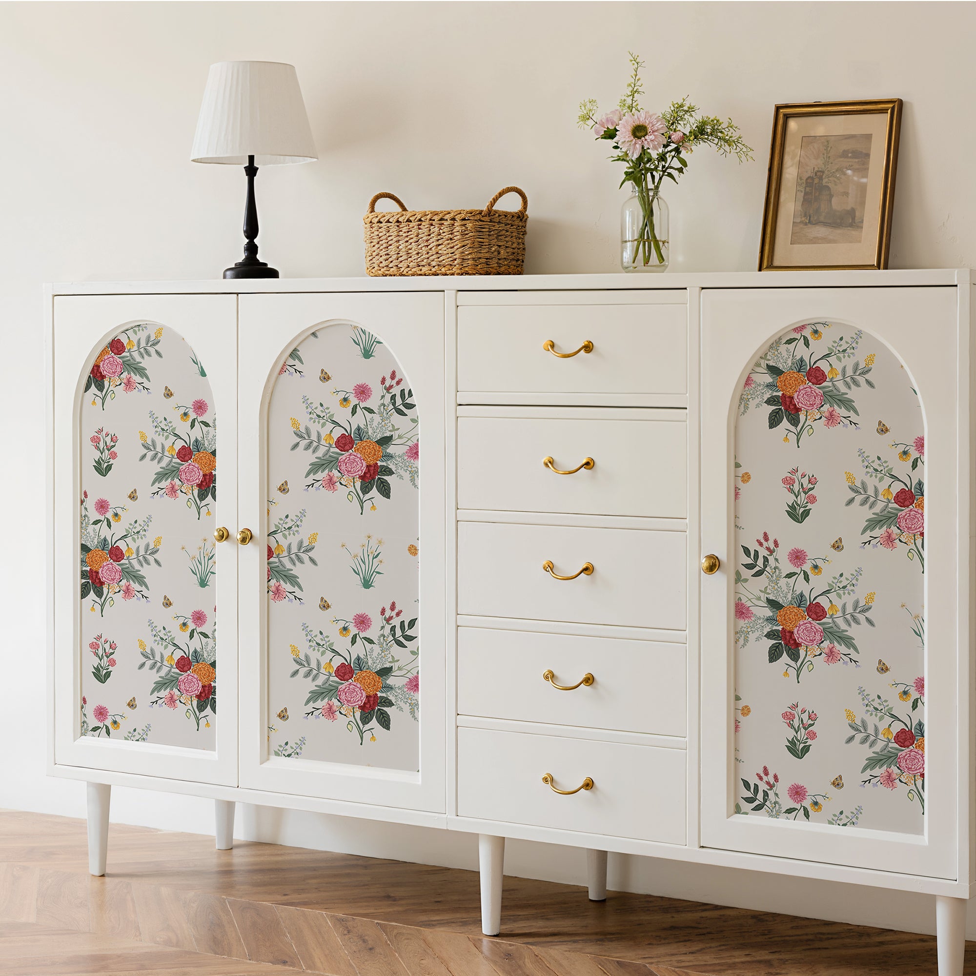 Cabbrix Waterproof Peel Stick Floral Wallpaper, Radiance Bloom