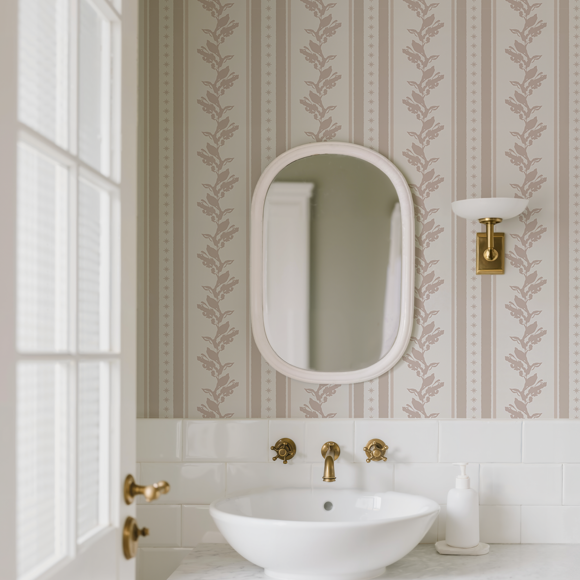 Cabbrix Waterproof Peel Stick Floral Wallpaper, Lumin Weave