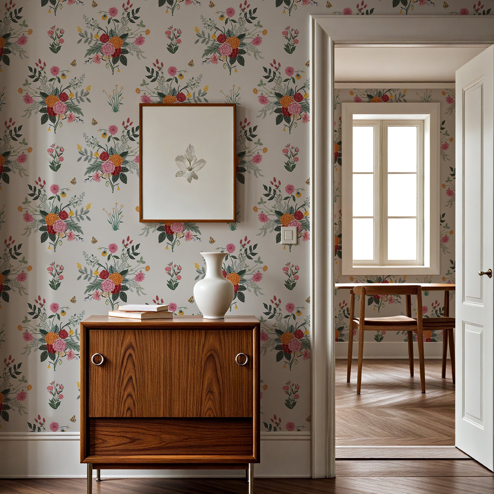 Cabbrix Waterproof Peel Stick Floral Wallpaper, Radiance Bloom