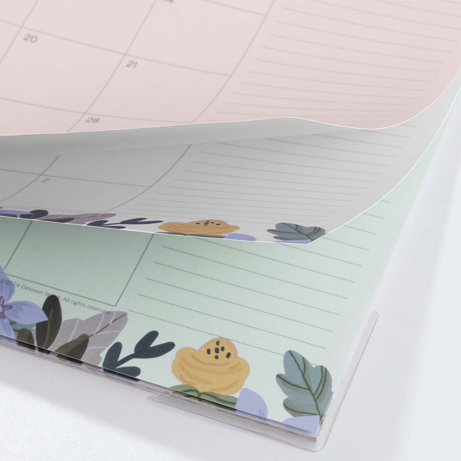 Cabbrix 2024-2025 Desk Calendar, Floral Design, With Hanging Holes