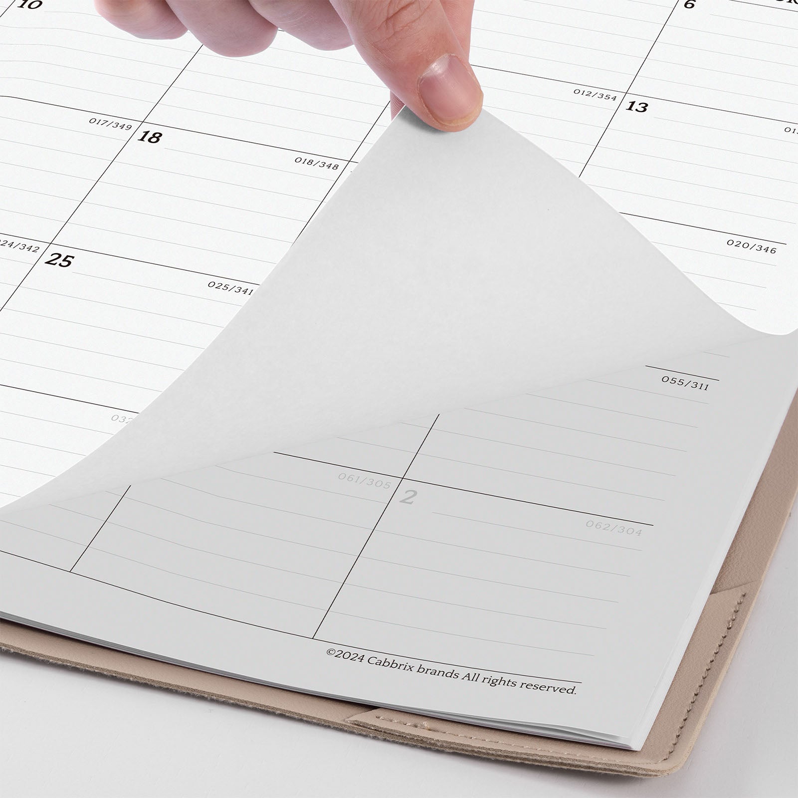 Cabbrix 2025-2026 Desk Calendar, Pastoral Style, Apricot