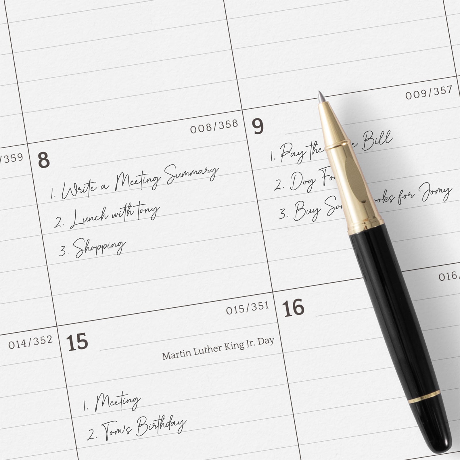 Cabbrix 2025-2026 Desk Calendar, Pastoral Style, Apricot