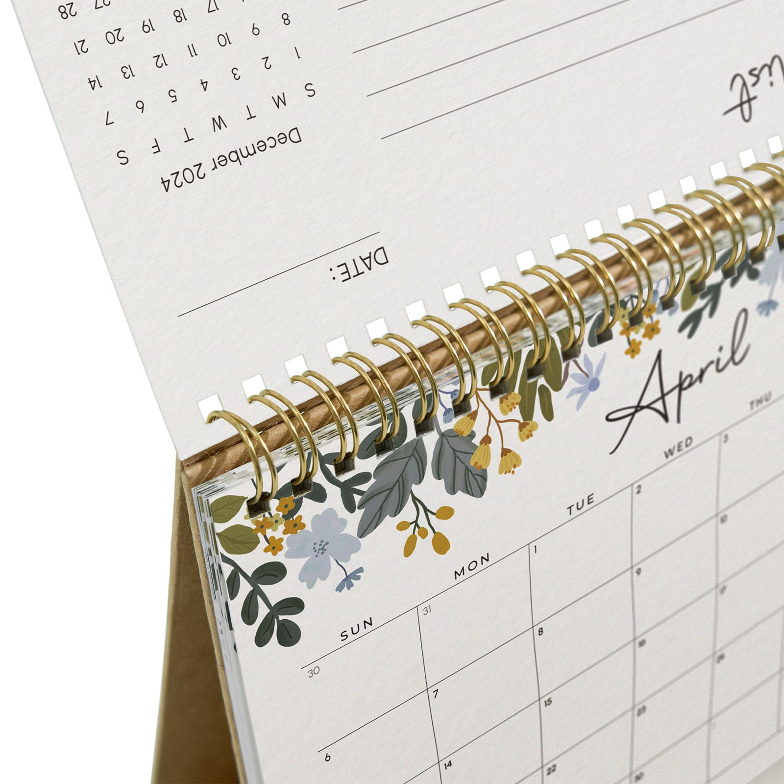 Cabbrix 2025-2026 Standing Desk Calendar, With Stickers, Floral Design