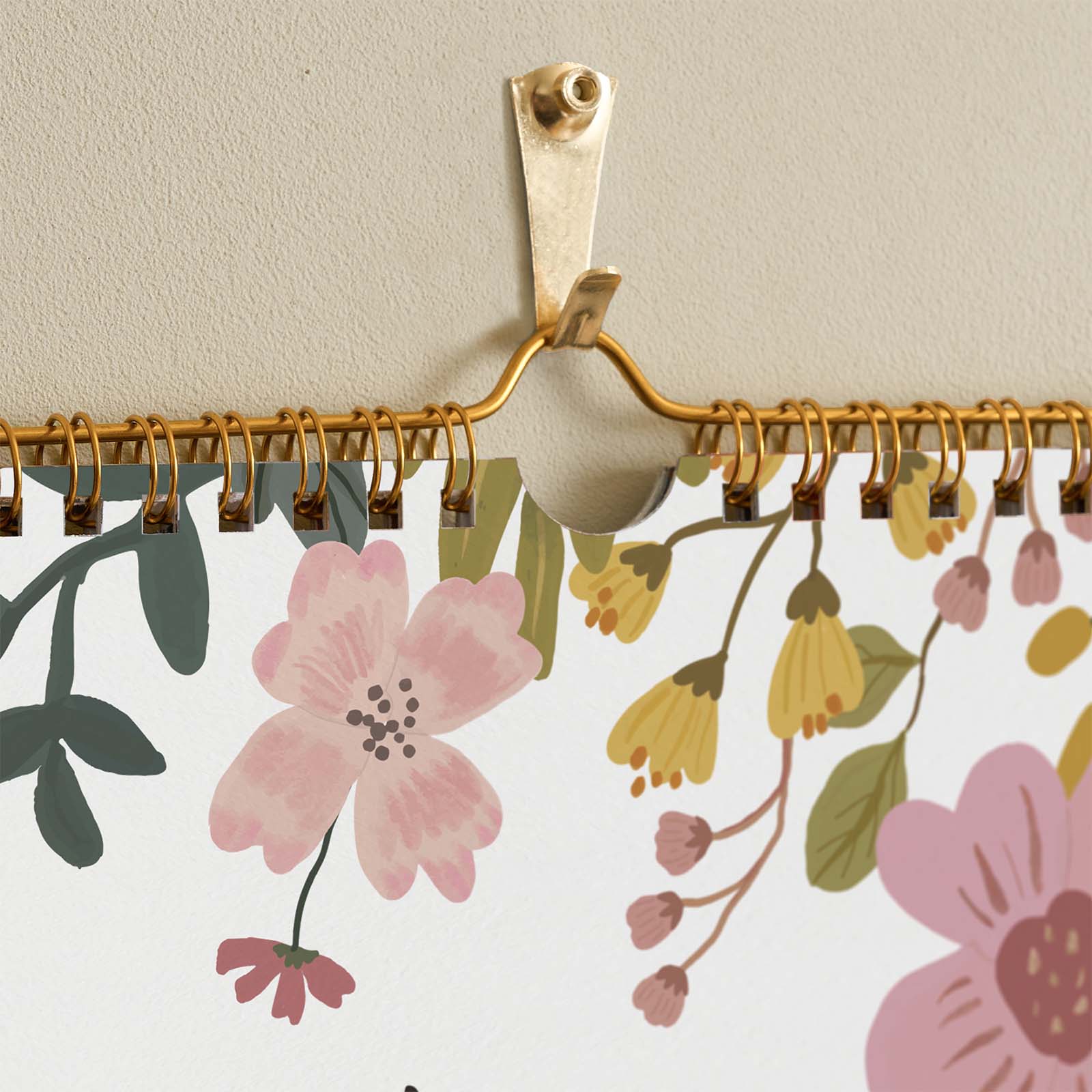 Cabbrix 2025-2026 Wall Calendar, Twin-Wire Binding, Floral Design