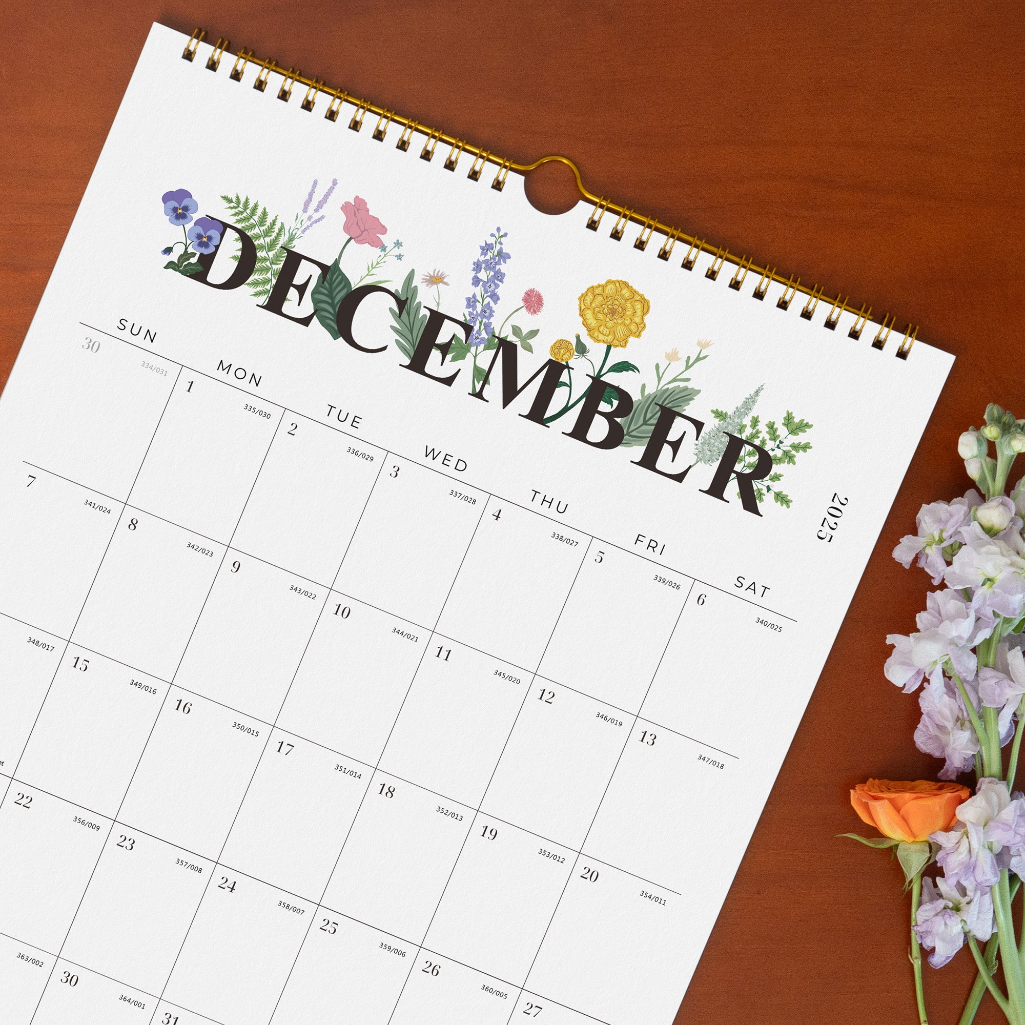 Cabbrix 2025-2026 Wall Calendar, Twin-Wire Binding, Morning Field