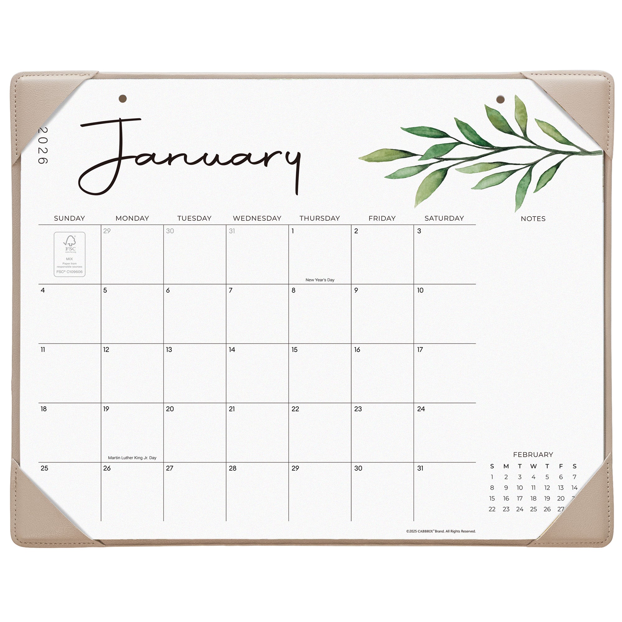 Cabbrix-2026-2027-Desk-Calendar-15L-12W-Leaf-Element-Apricot-09