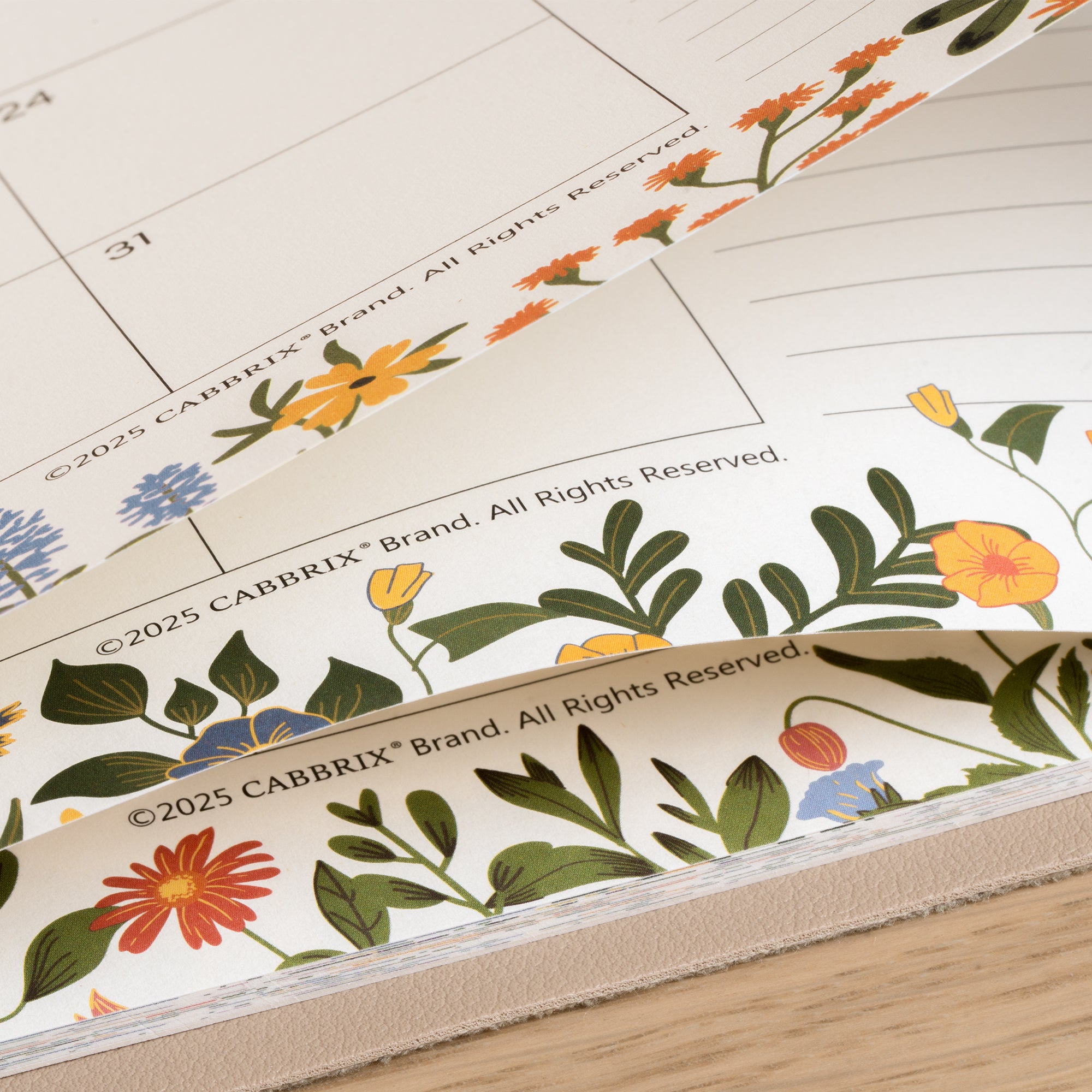Floral design on a sheet of paper with 'CABBRIX' branding.