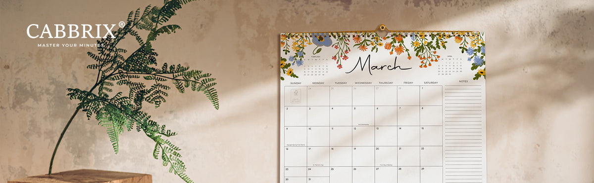 Wall Calendar with flowers.