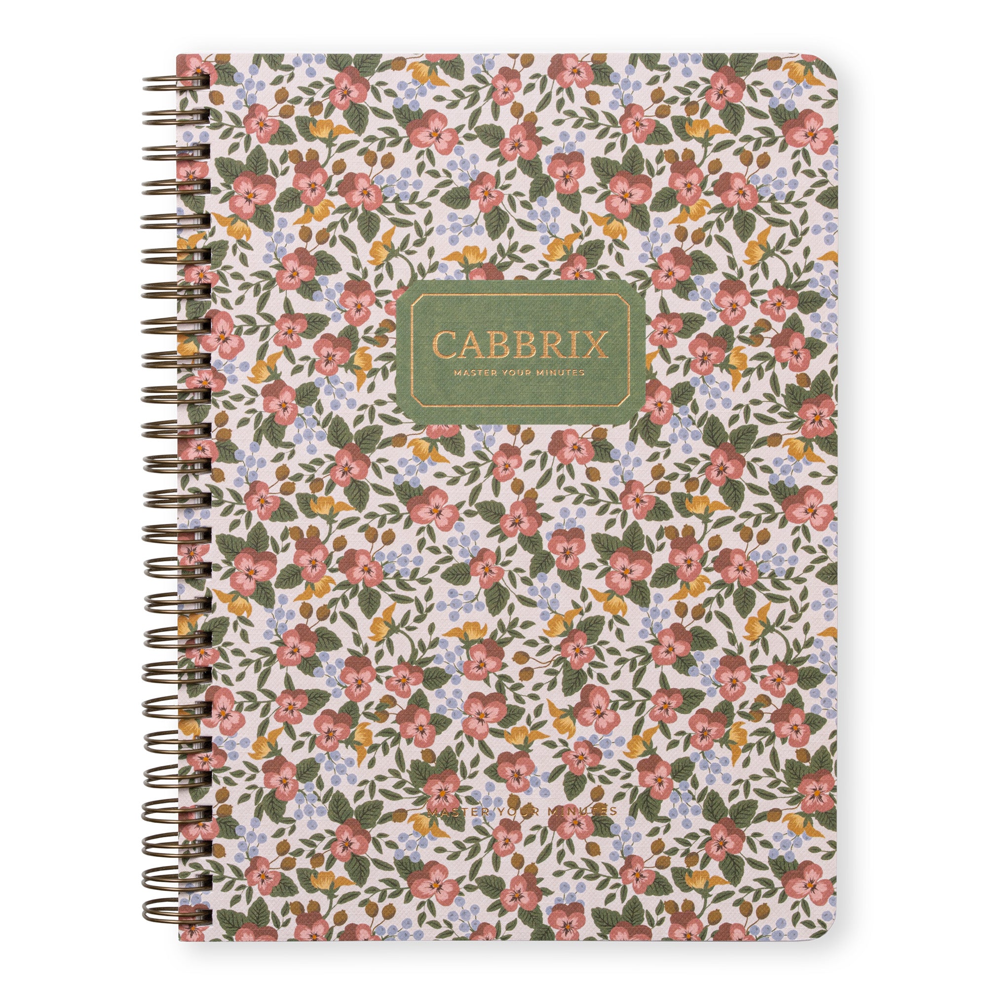 Floral patterned notebook with 'Cabbrix' branding on a white background