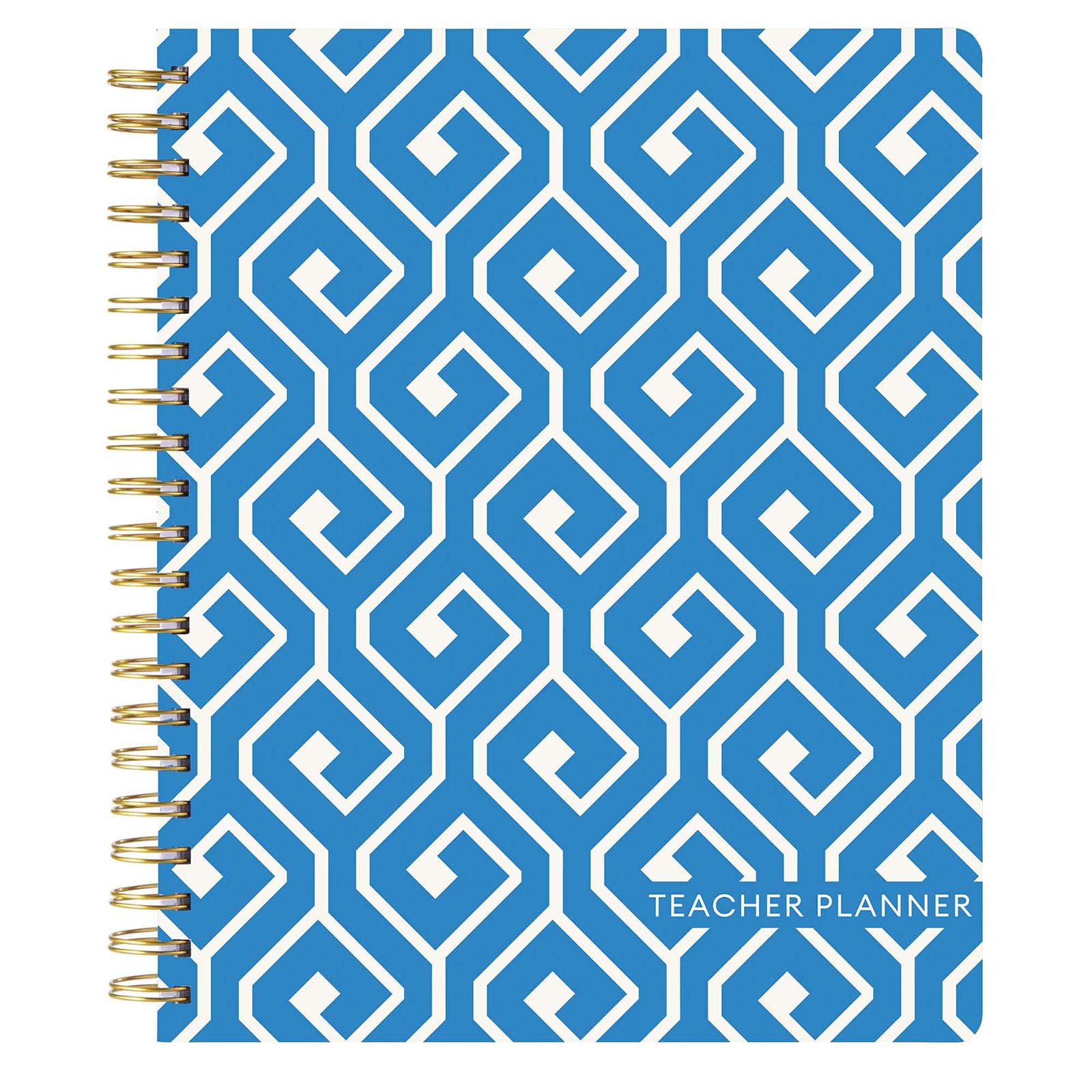 Cabbrix®, 2024-2025 Weekly Monthly Teacher Lesson Planner, 8.5"L×11"W, Spiral Bound, Geometric Style