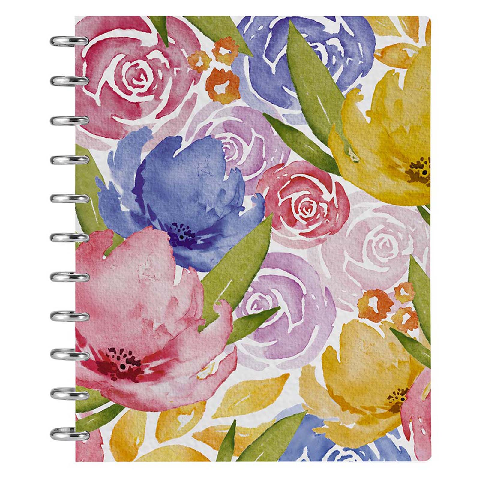 Cabbrix®, 2024-2025 Weekly Planner, Academic Planner, 8.5"L×11"W, Premium Disc Bound, Watercolor Flower