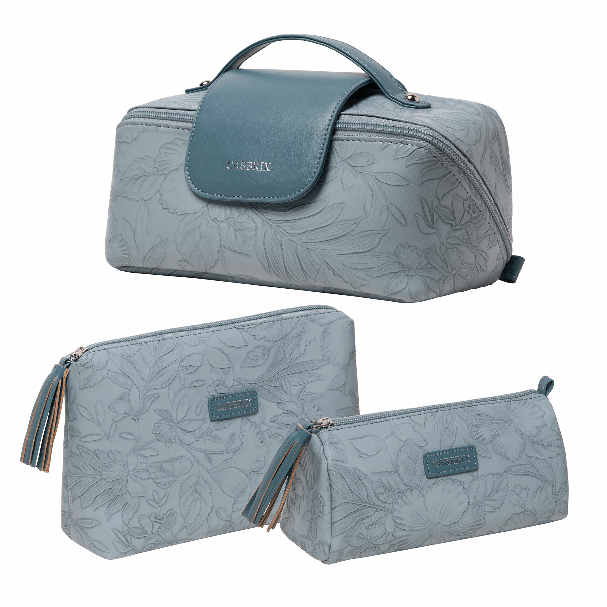 Cabbrix Travel Makeup Bag, 3 Pcs Set Large Capacity Cosmetic Bag, Apricot
