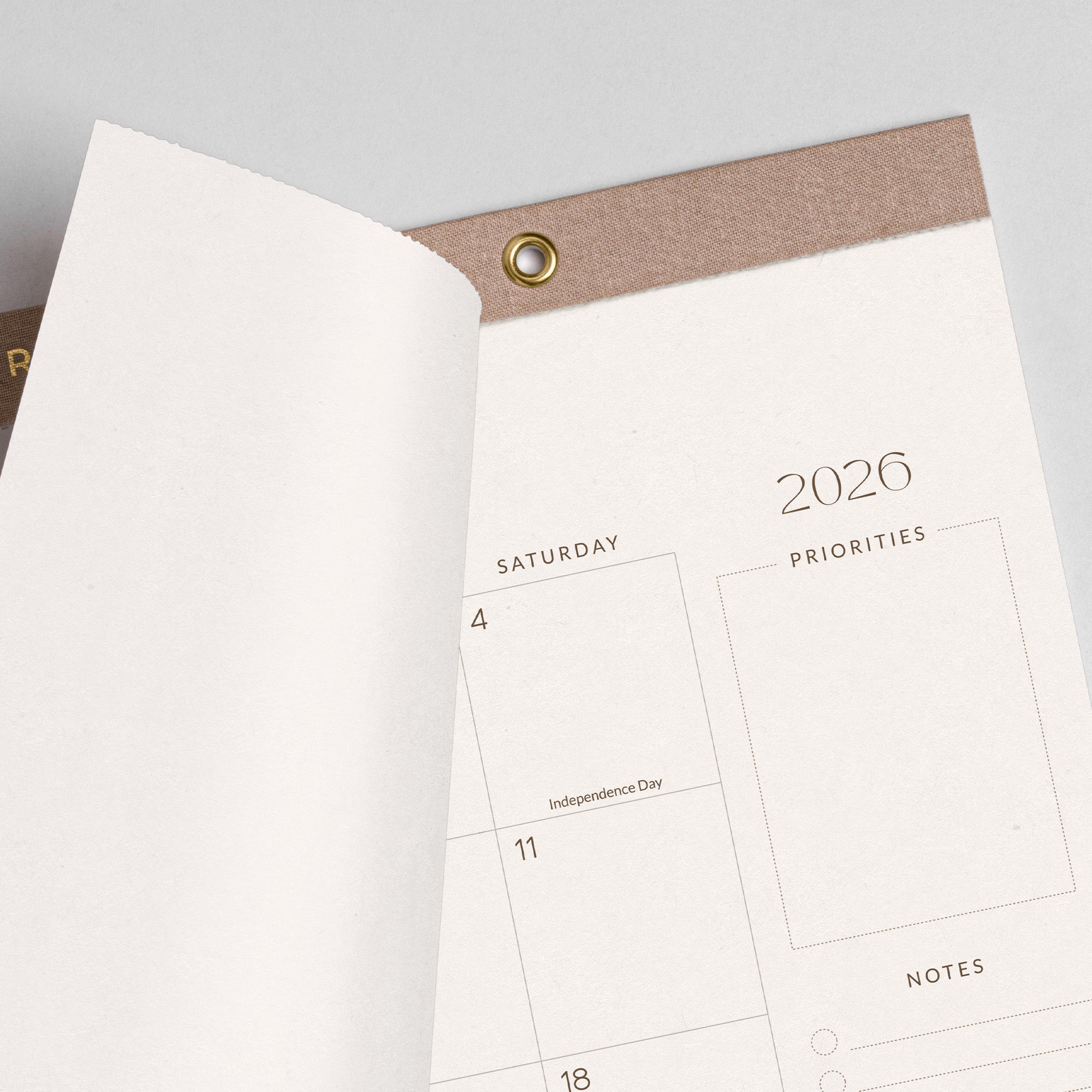 Cabbrix 2026-27 Desk Calendar, 14"L x 11"W, Simplified Style, With Hanging Holes