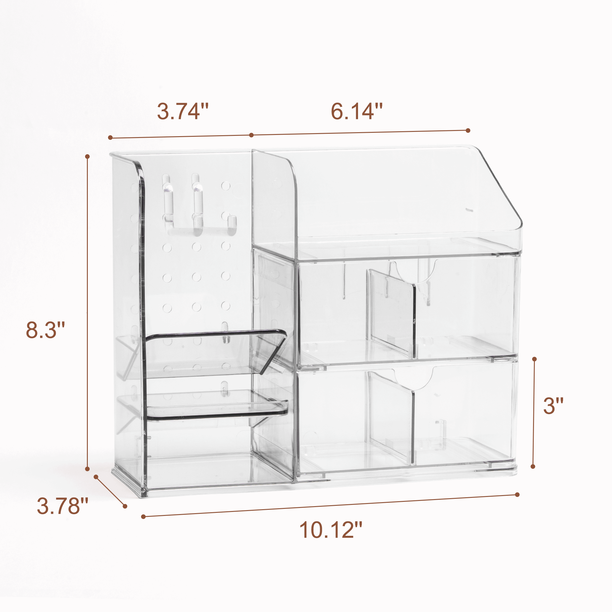 Cabbrix 3 Tier Clear Makeup Organizer, Premium Acrylic Cosmetic Storage for Vanity & Bathroom Countertop