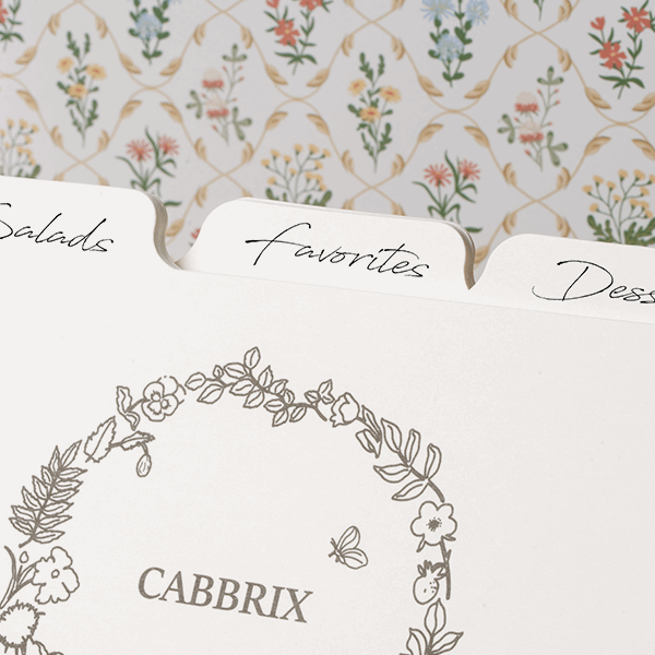 Cabbrix Stylish Recipe Box with Cards, Flowing Gleam