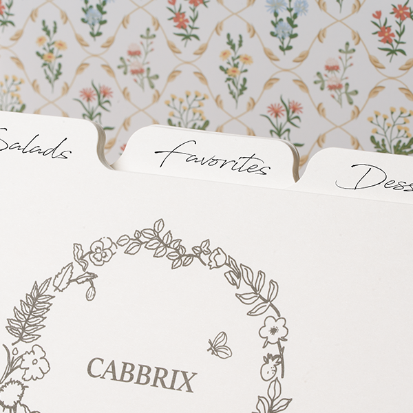 Cabbrix Stylish Recipe Box with Cards, Flowing Gleam