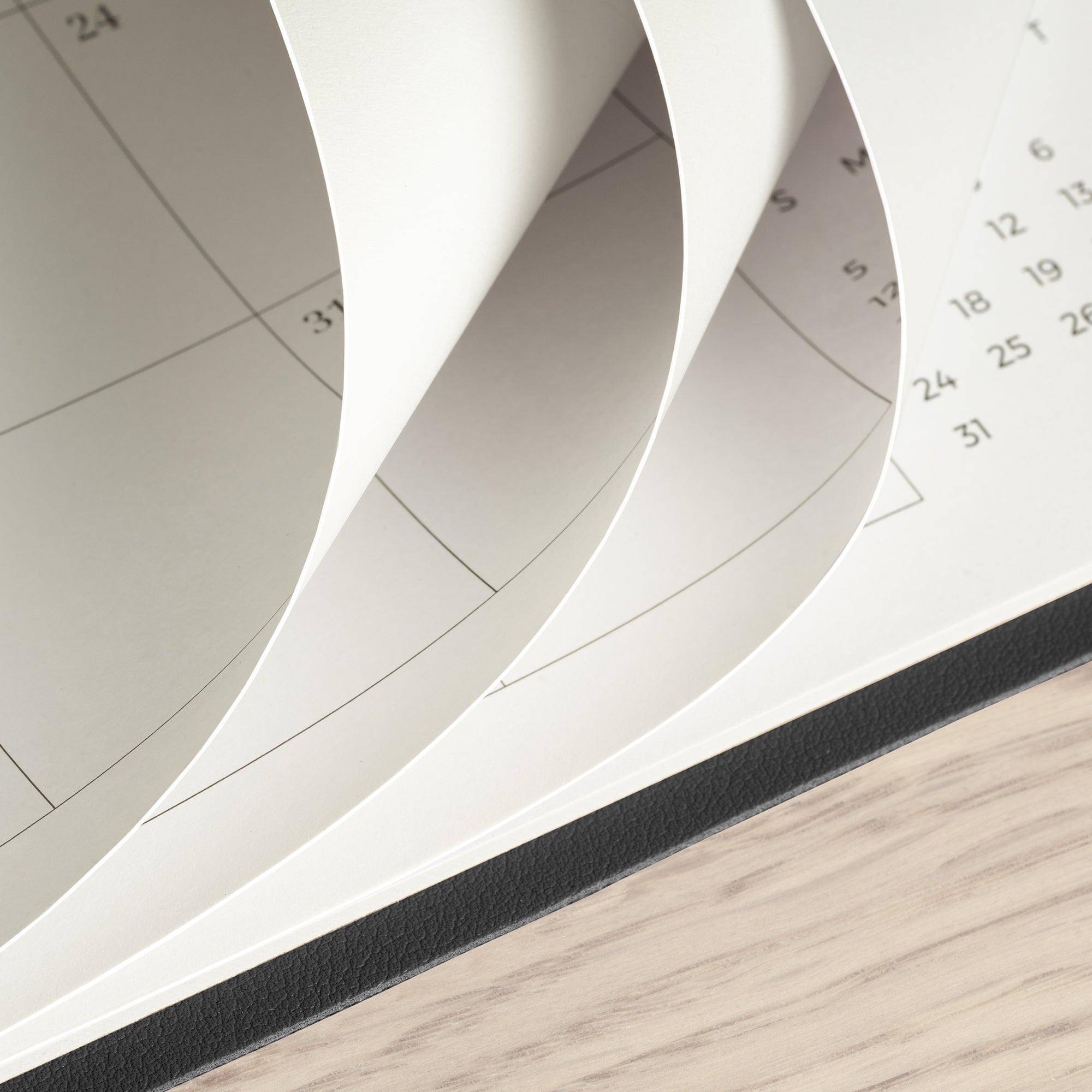 Cabbrix 2026-2027 Desk Calendar, 15"L×12"W, Simplified Style, Black