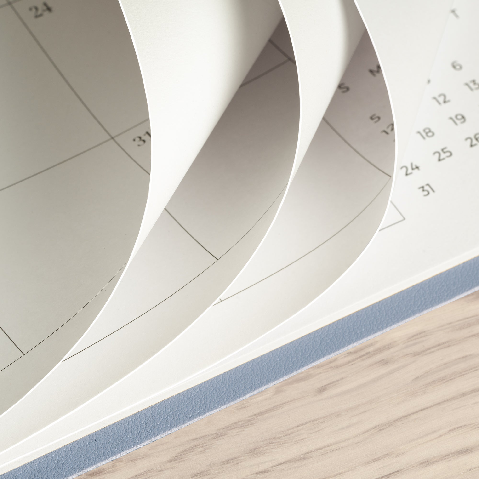 Cabbrix 2026-27 Desk Calendar, 15"L×12"W, Simplified Style, Blue