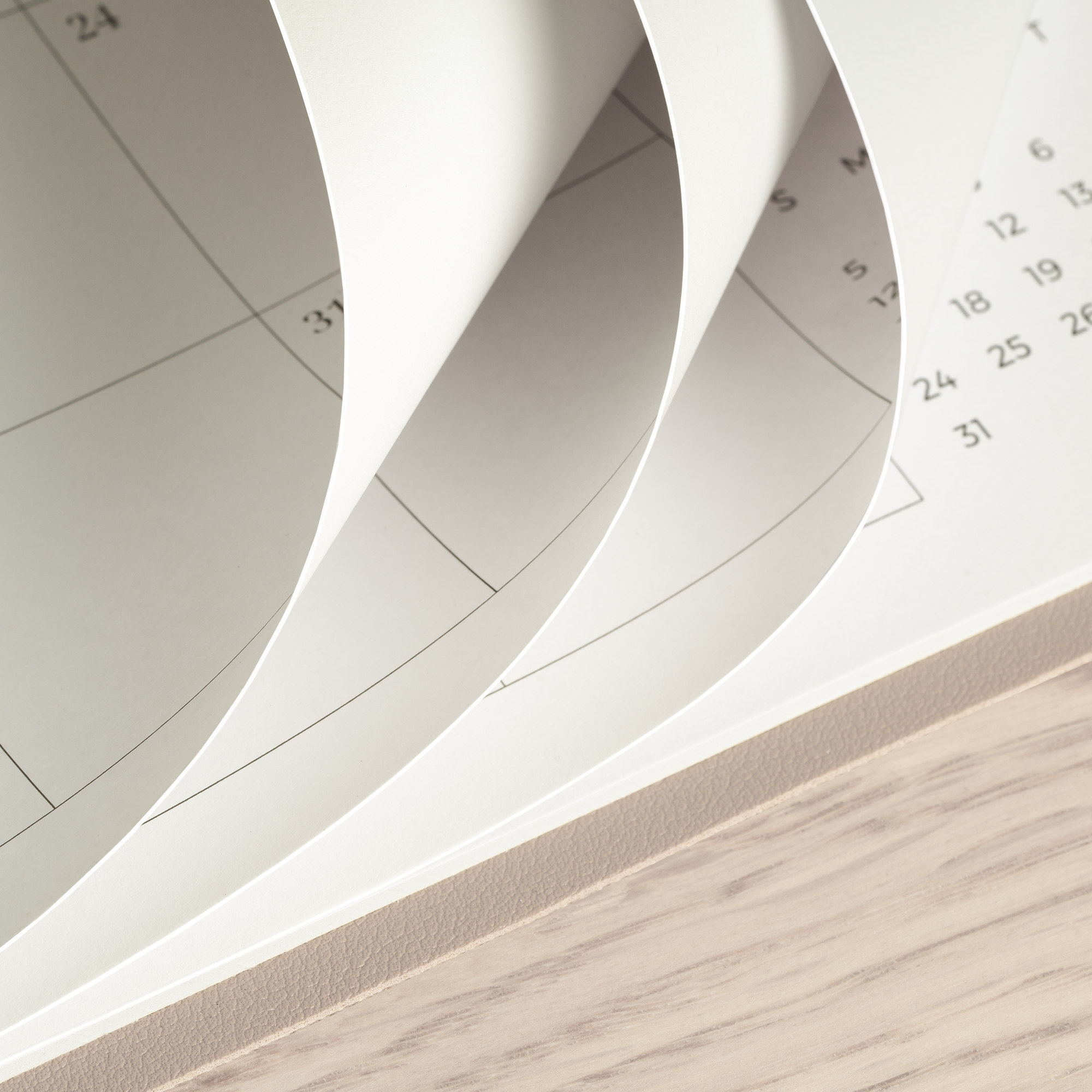 Cabbrix 2026-2027 Desk Calendar, 15"L×12"W, Simplified Style, Apricot