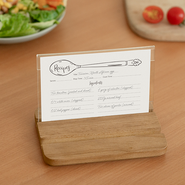 Cabbrix Stylish Recipe Box with Cards, Flowing Gleam