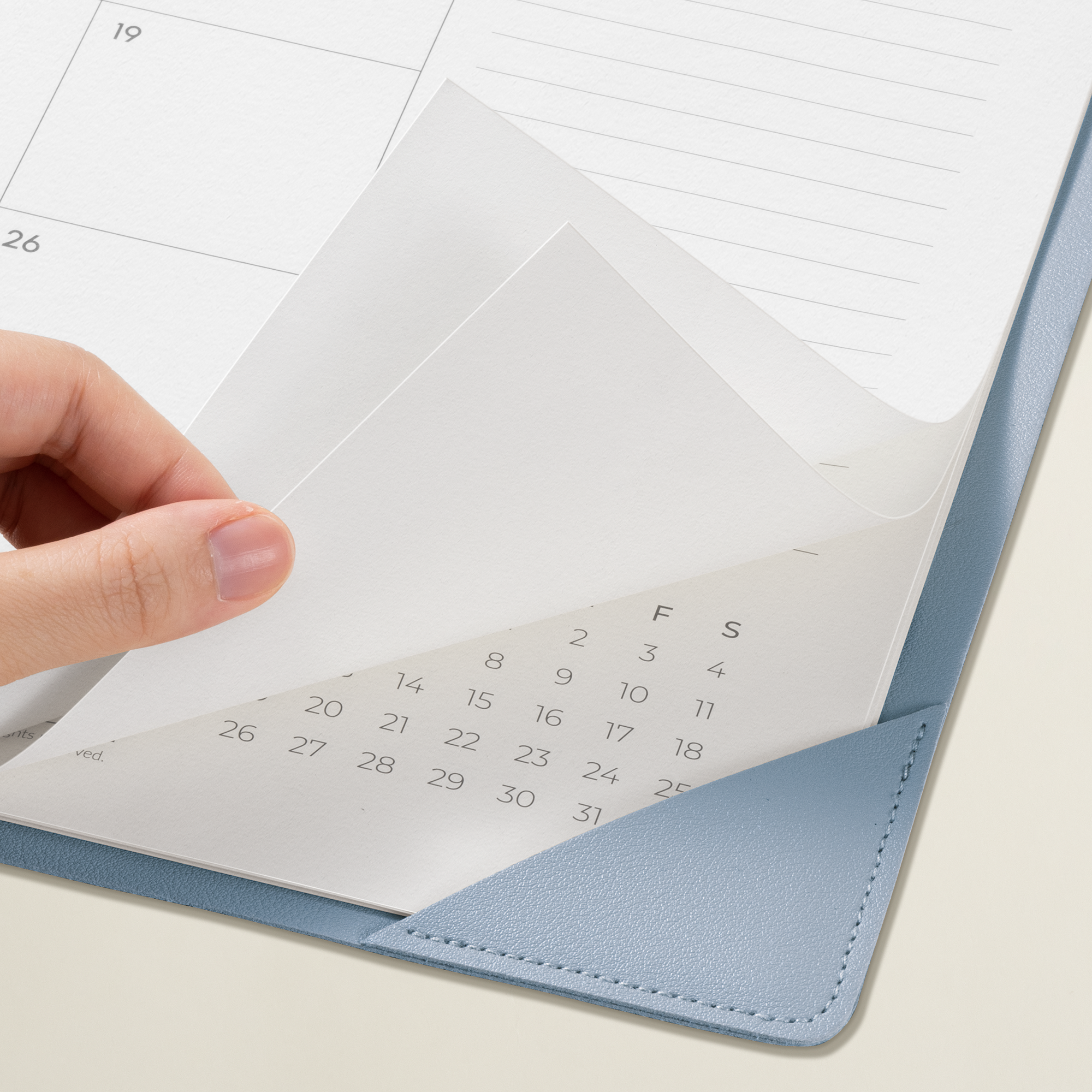 Cabbrix 2026-27 Desk Calendar, 21"L×17"W, Summer Trace, Blue