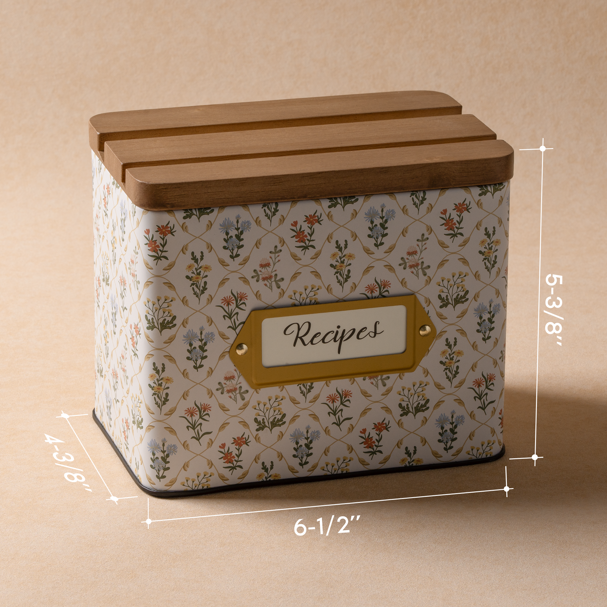 Cabbrix Stylish Recipe Box with Cards, Flowing Gleam
