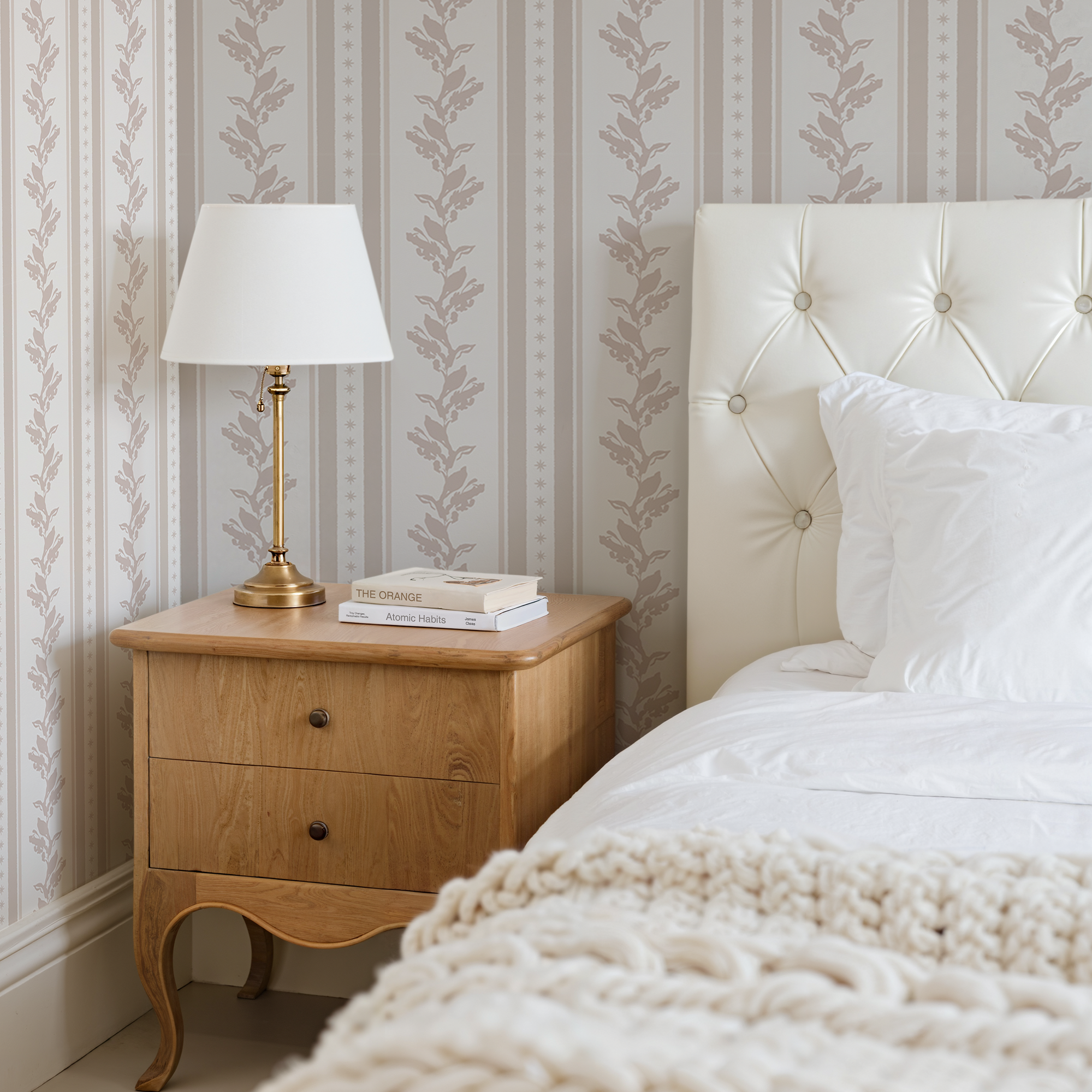 Cabbrix Waterproof Peel Stick Floral Wallpaper, Lumin Weave