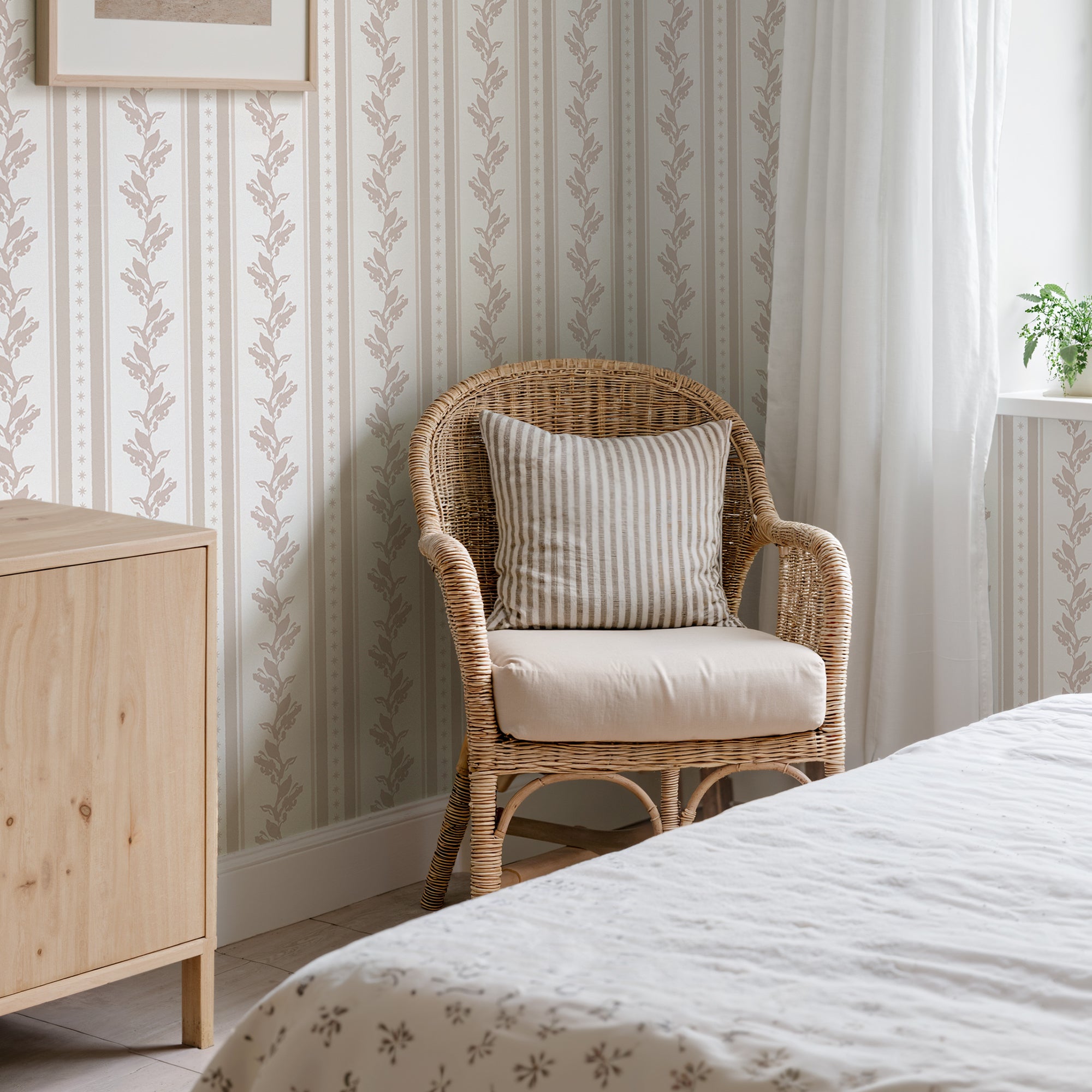 Cabbrix Waterproof Peel Stick Floral Wallpaper, Lumin Weave