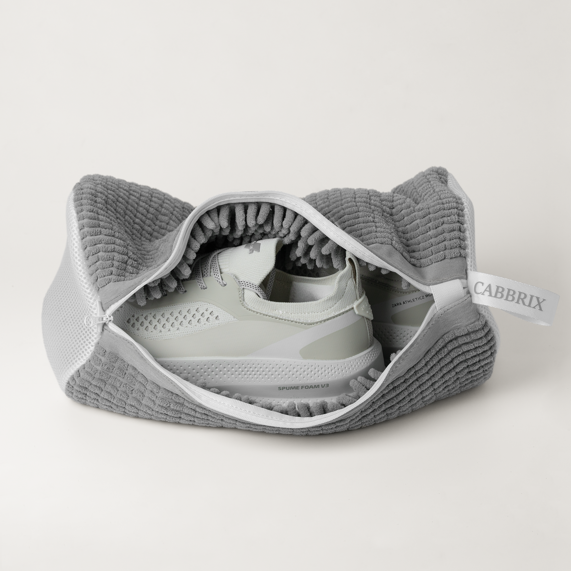 Cabbirx Shoe Washing Machine Bag 2pcs, Medium Size for Kids, Gray