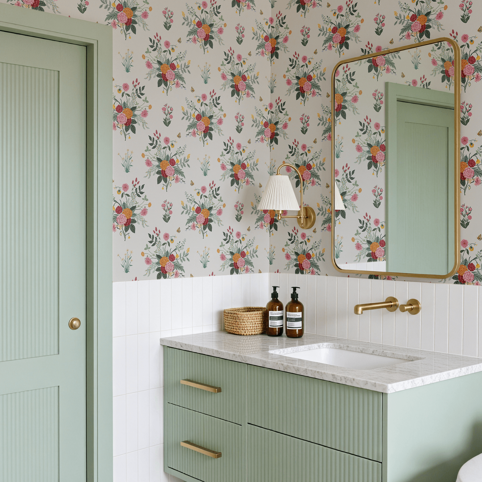 Cabbrix Waterproof Peel Stick Floral Wallpaper, Radiance Bloom