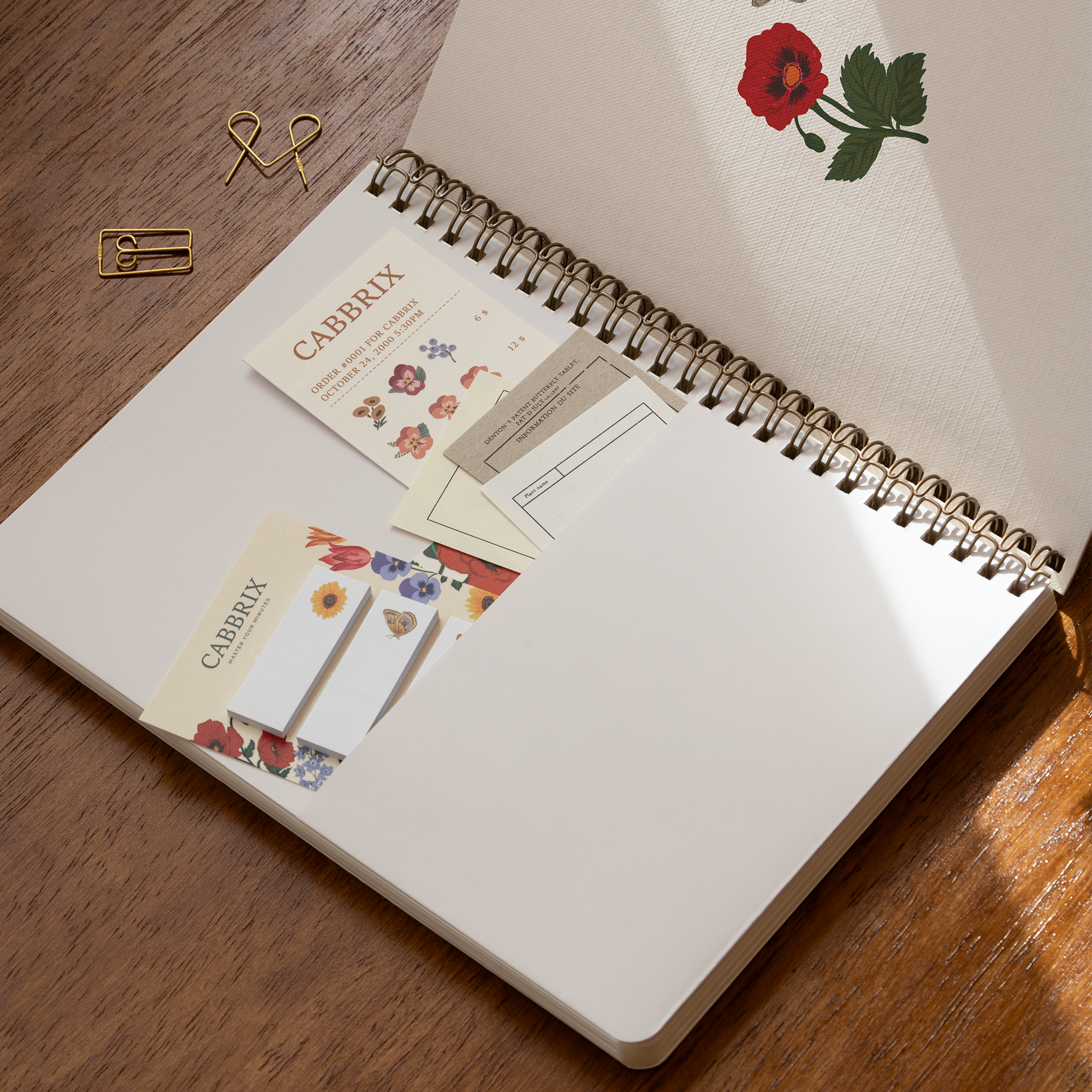 Cabbrix Spiral Notebook, Black Poppy