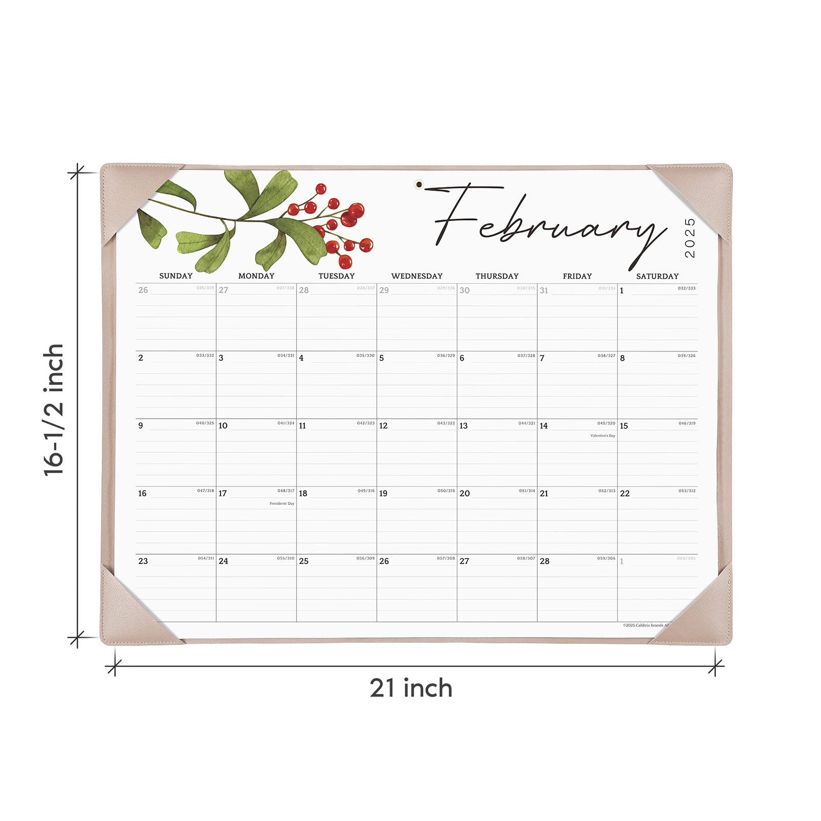 Cabbrix 2025-2026 Desk Calendar, Pastoral Style, Apricot