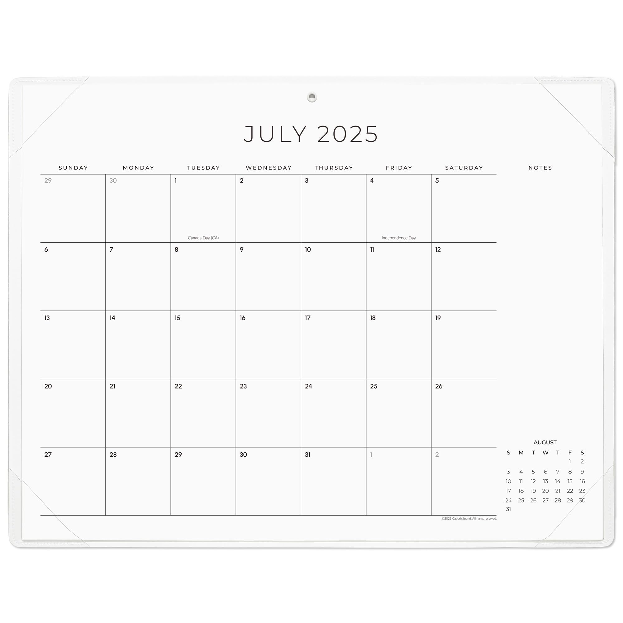 Cabbrix 2025-2026 Desk Calendar, Simplified Style, Beige