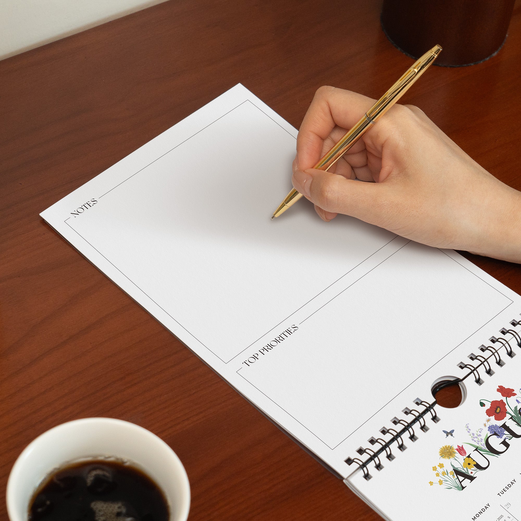 Cabbrix 2025-2026 Mini Wall Calendar, Twin-Wire Binding, Morning Field