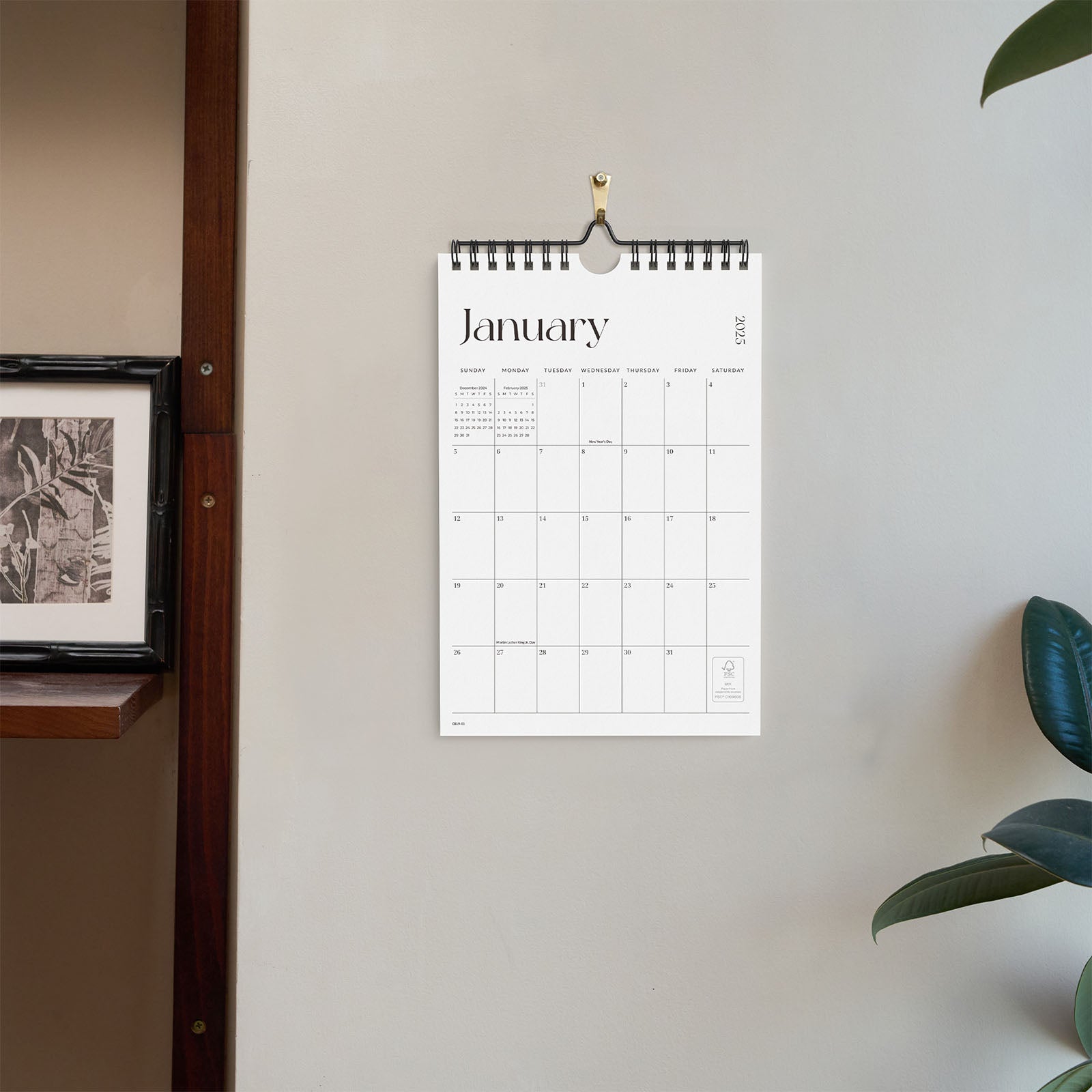 Cabbrix 2025-2026 Mini Wall Calendar, Twin-Wire Binding, Simple Design