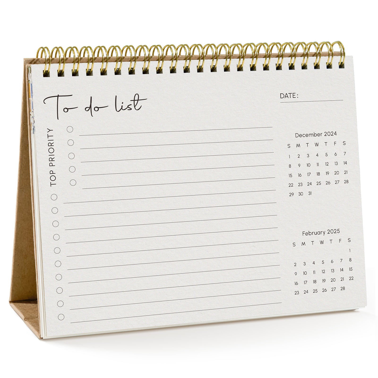 Cabbrix 2025-2026 Standing Desk Calendar, With Stickers, Floral Design