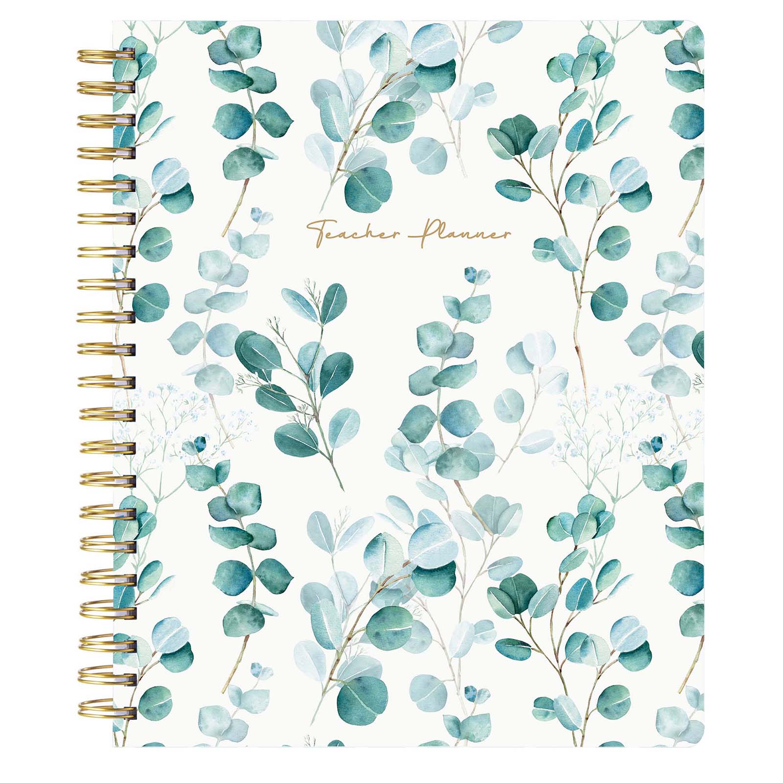 Cabbrix®, 2024-2025 Weekly Monthly Teacher Lesson Planner, 8.5"L×11"W, Spiral Bound, Botanical Elements