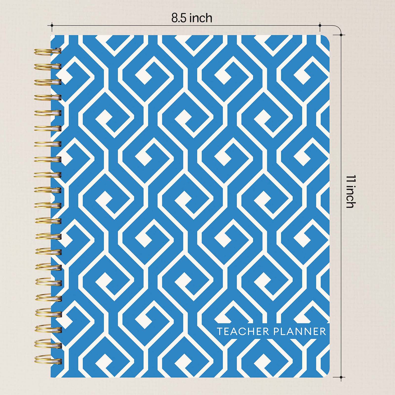 Cabbrix®, 2024-2025 Weekly Monthly Teacher Lesson Planner, 8.5"L×11"W, Spiral Bound, Geometric Style